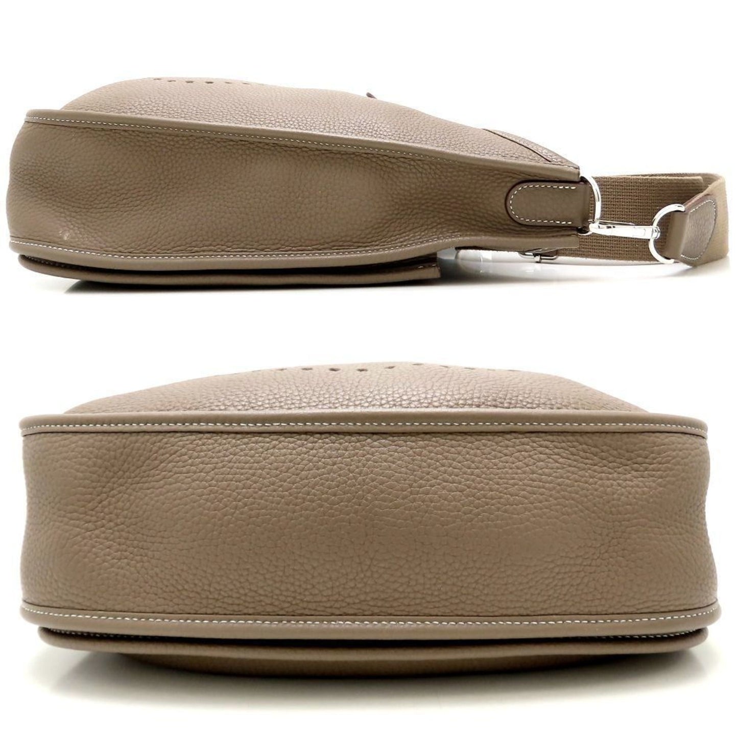Hermes Evelyne Etoupe Gray Taurillon Clemence Leather Shoulder Bag ( )