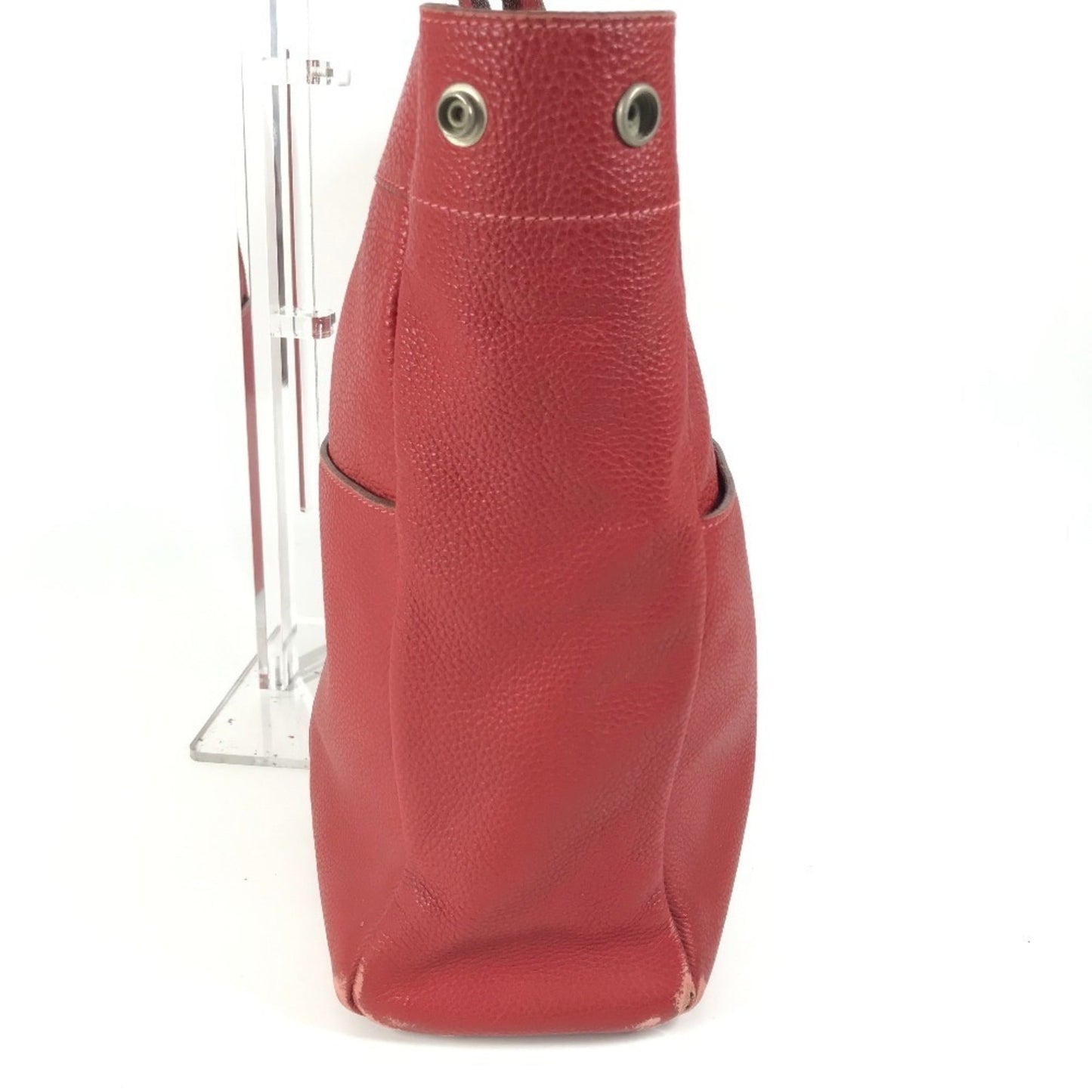 Hermes Fourre Tout Red Color Leather Handbag Tote Bag ( )