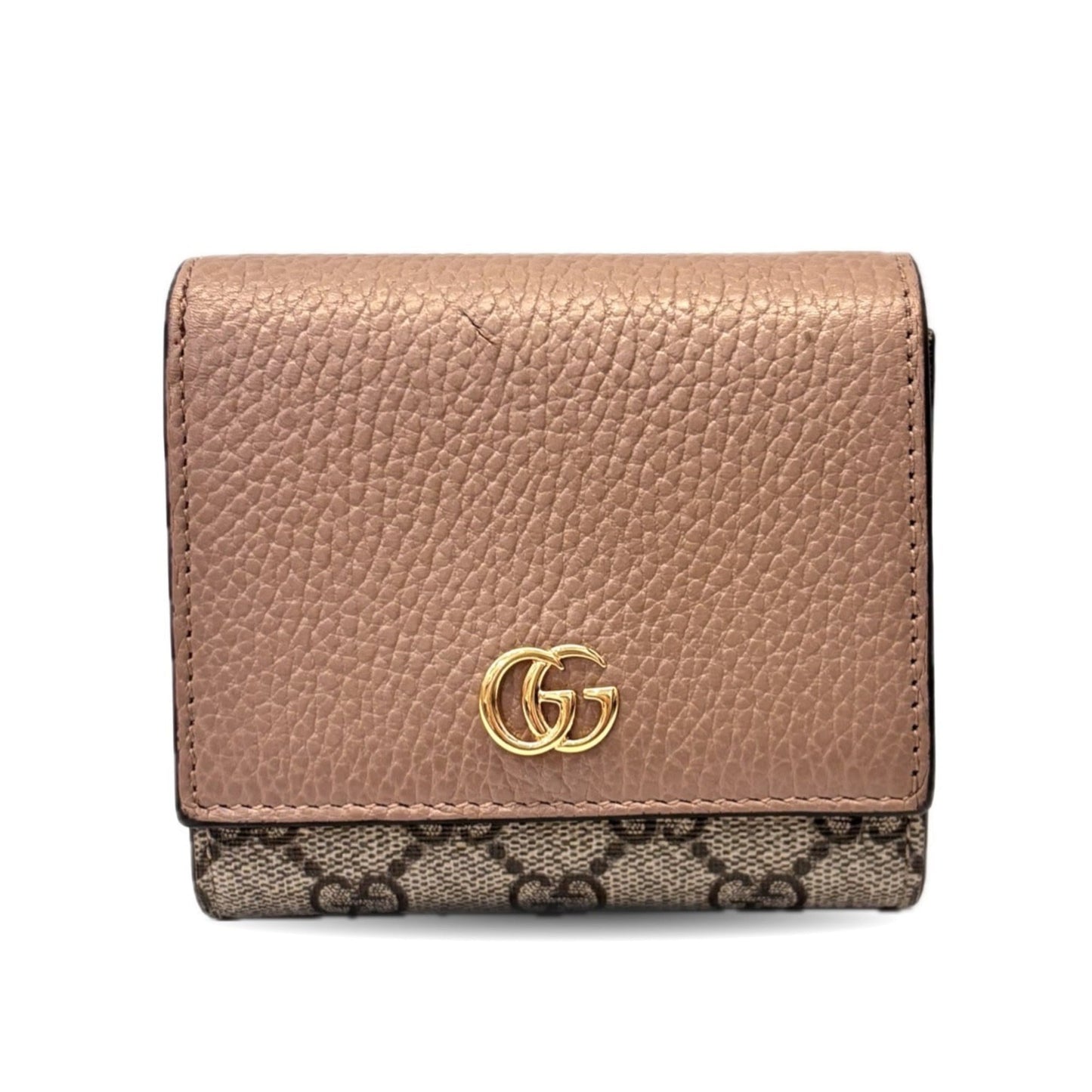 Gucci Pink Beige Gg Supreme Leather Wallet (Bi-Fold) ( )