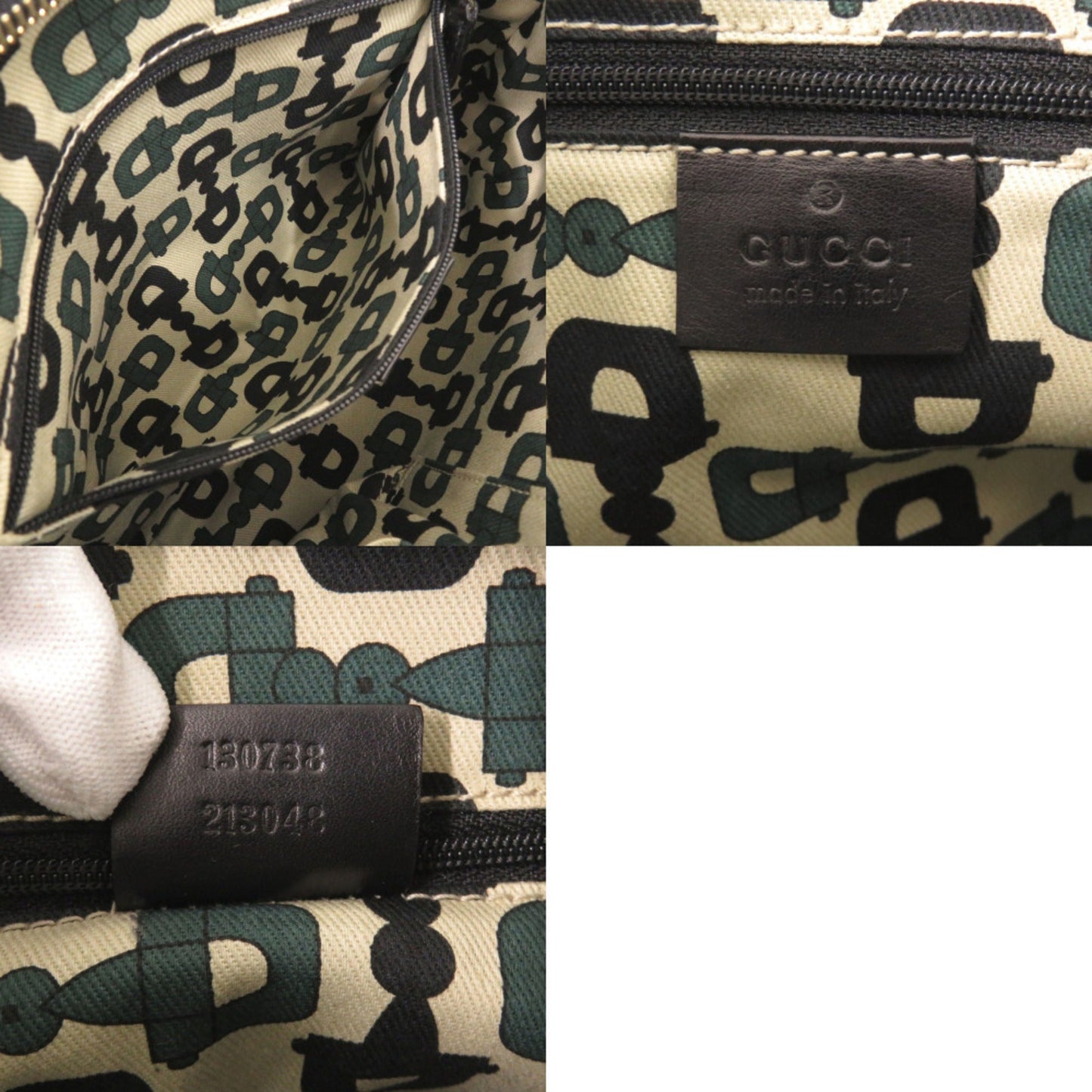Gucci Black Leather Handbag Shoulder Bag ( )