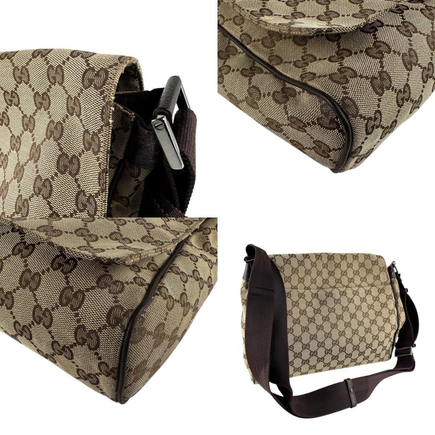 Gucci Brown Gg Canvas Shoulder Bag ( )