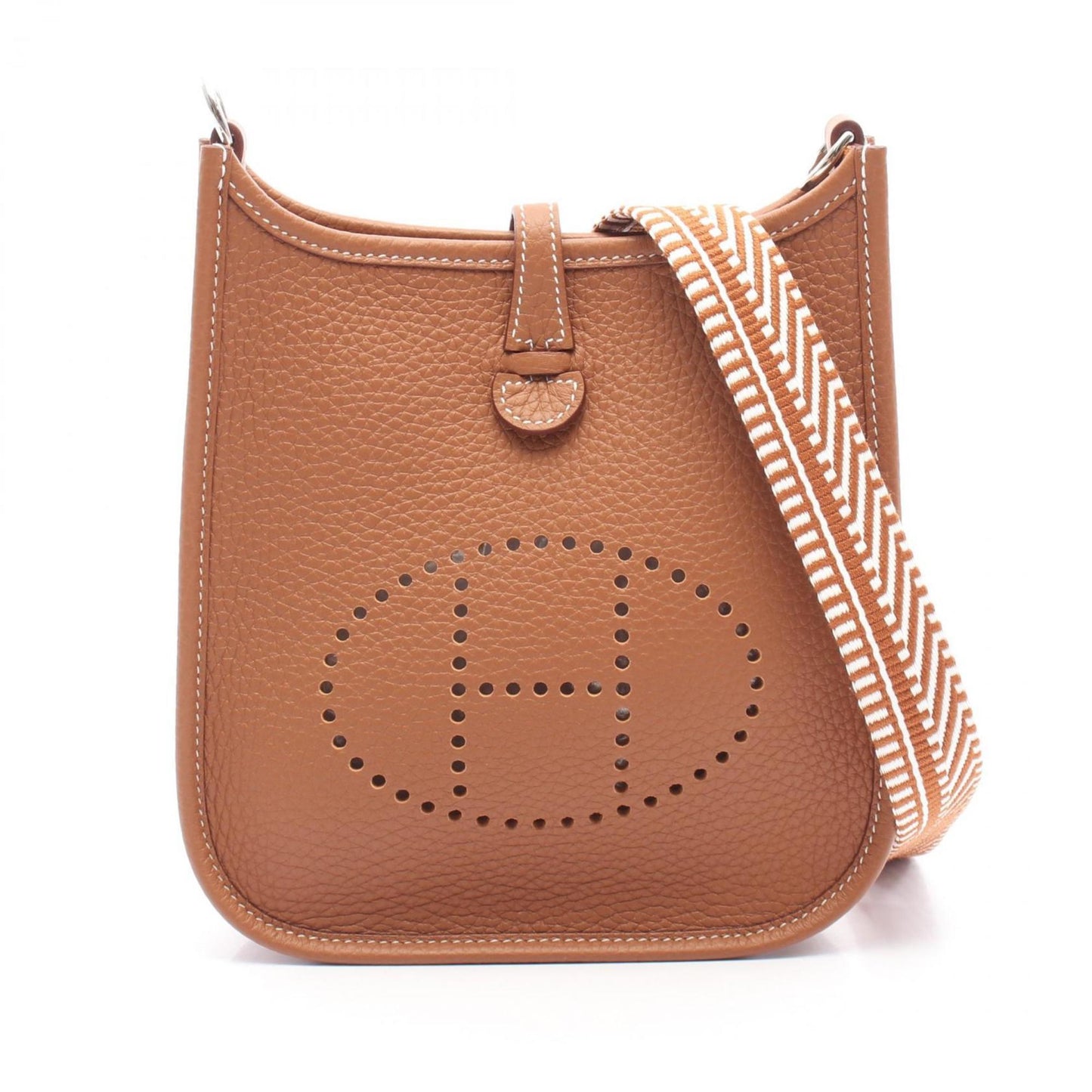 Hermes Evelyne Gold Brown Taurillon Clemence Leather Shoulder Bag ( )