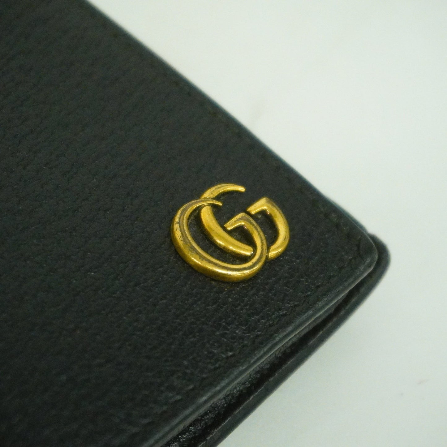 GUCCI Auth  GG Marmont 428740 Women's Leather Long Wallet [bi-fold] Black