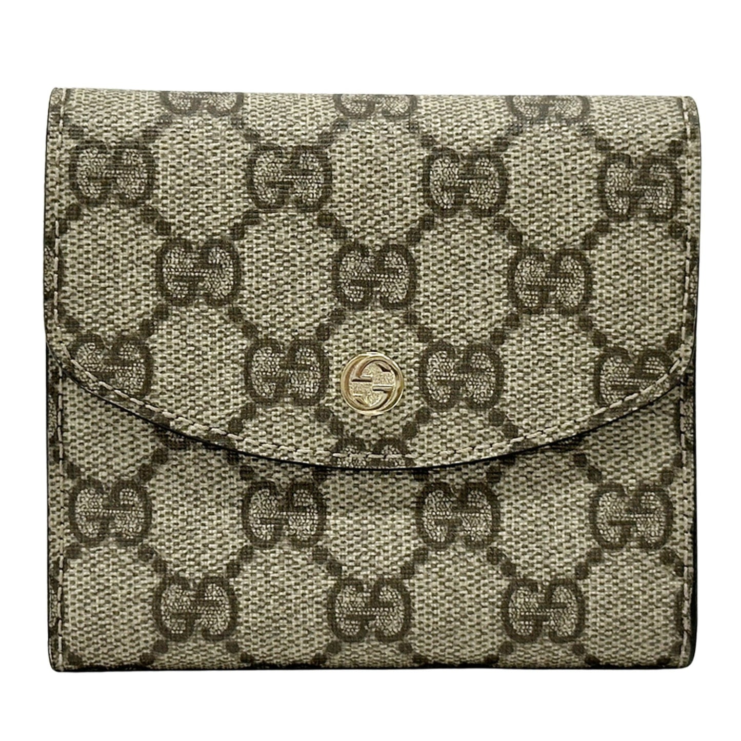 Gucci Brown Red Color Gg Supreme Wallet (Tri-Fold) ( )
