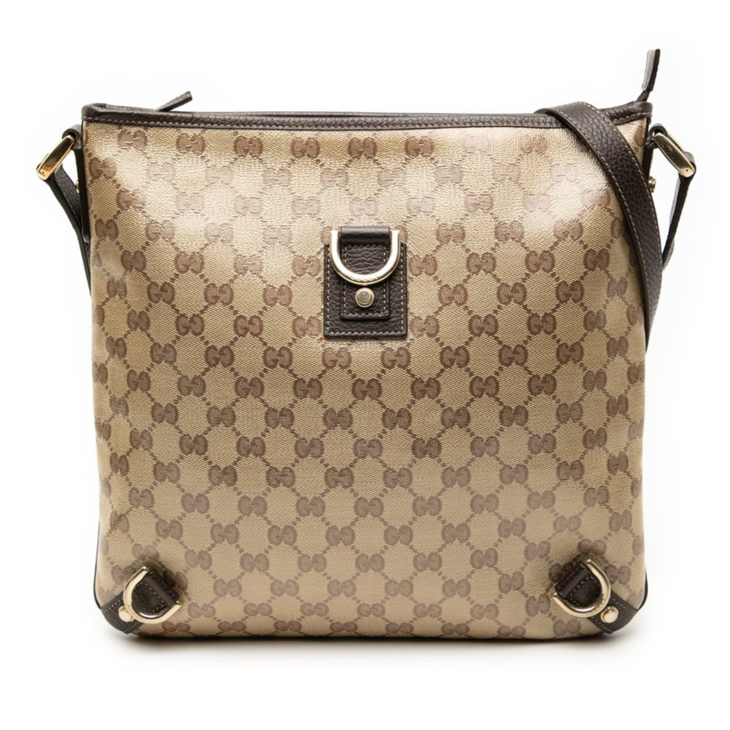 Gucci Beige Brown Pvc Leather Shoulder Bag ( )