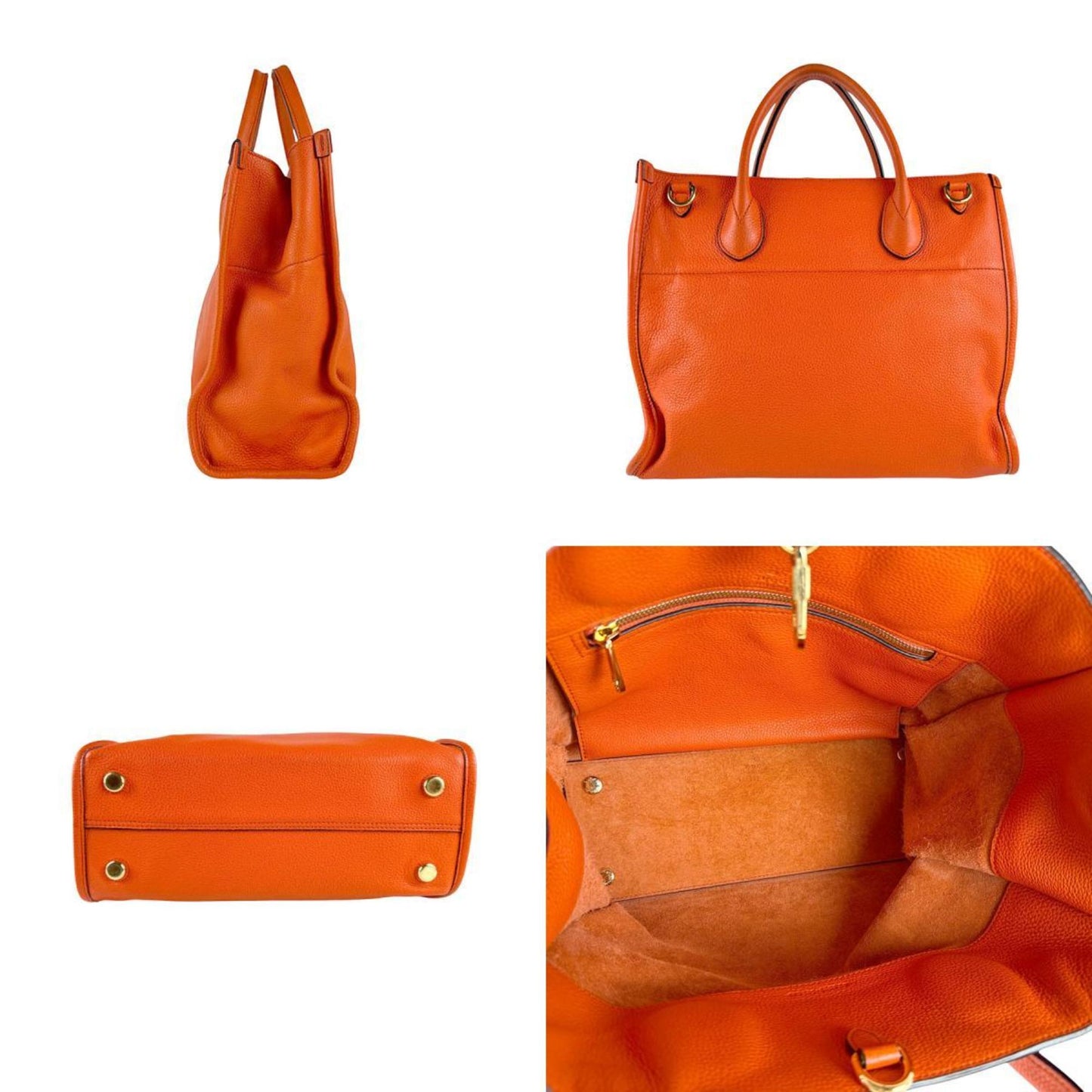 Gucci Orange Leather Handbag Shoulder Bag ( )