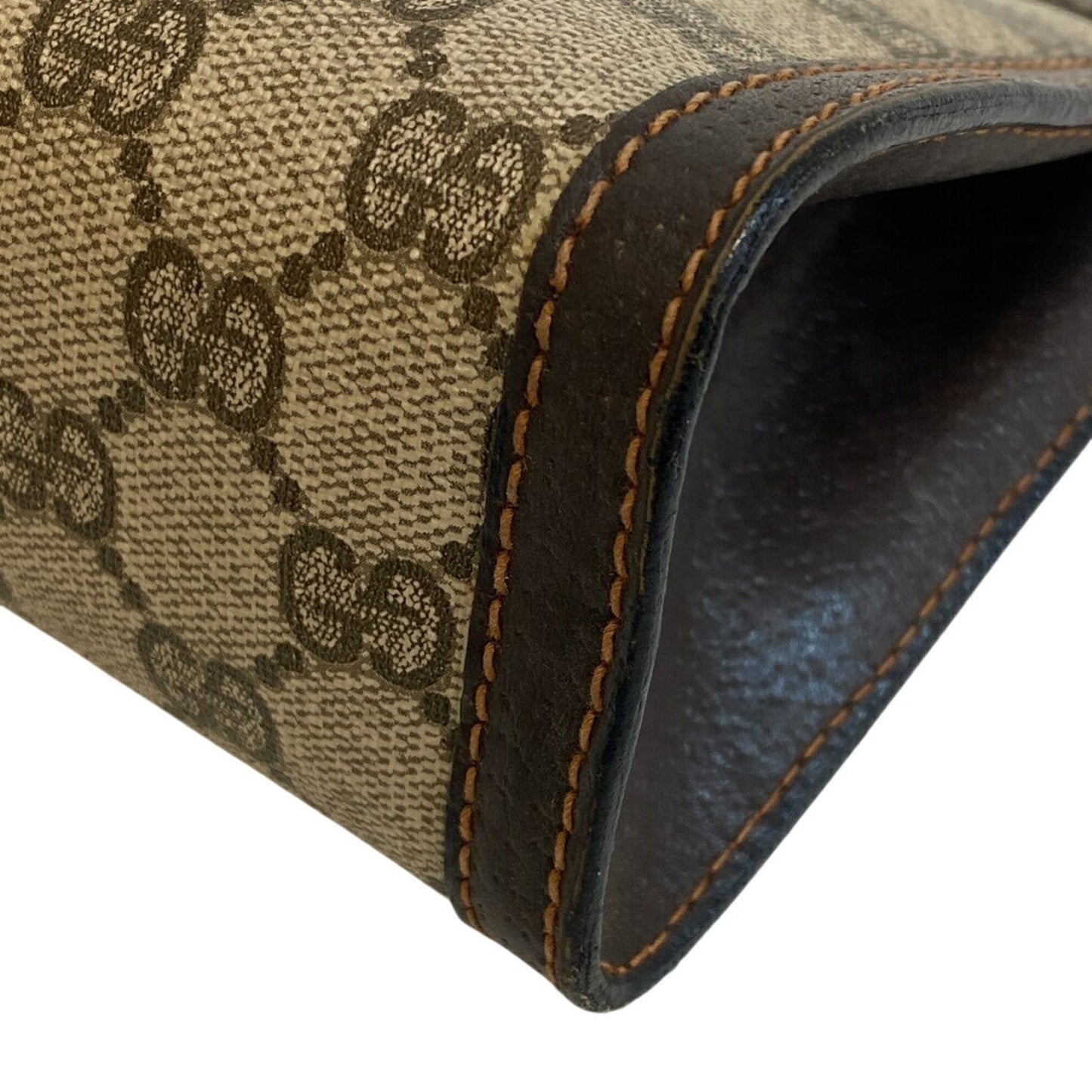 Gucci Brown Pvc Coated Canvas Clutch Bag ( )