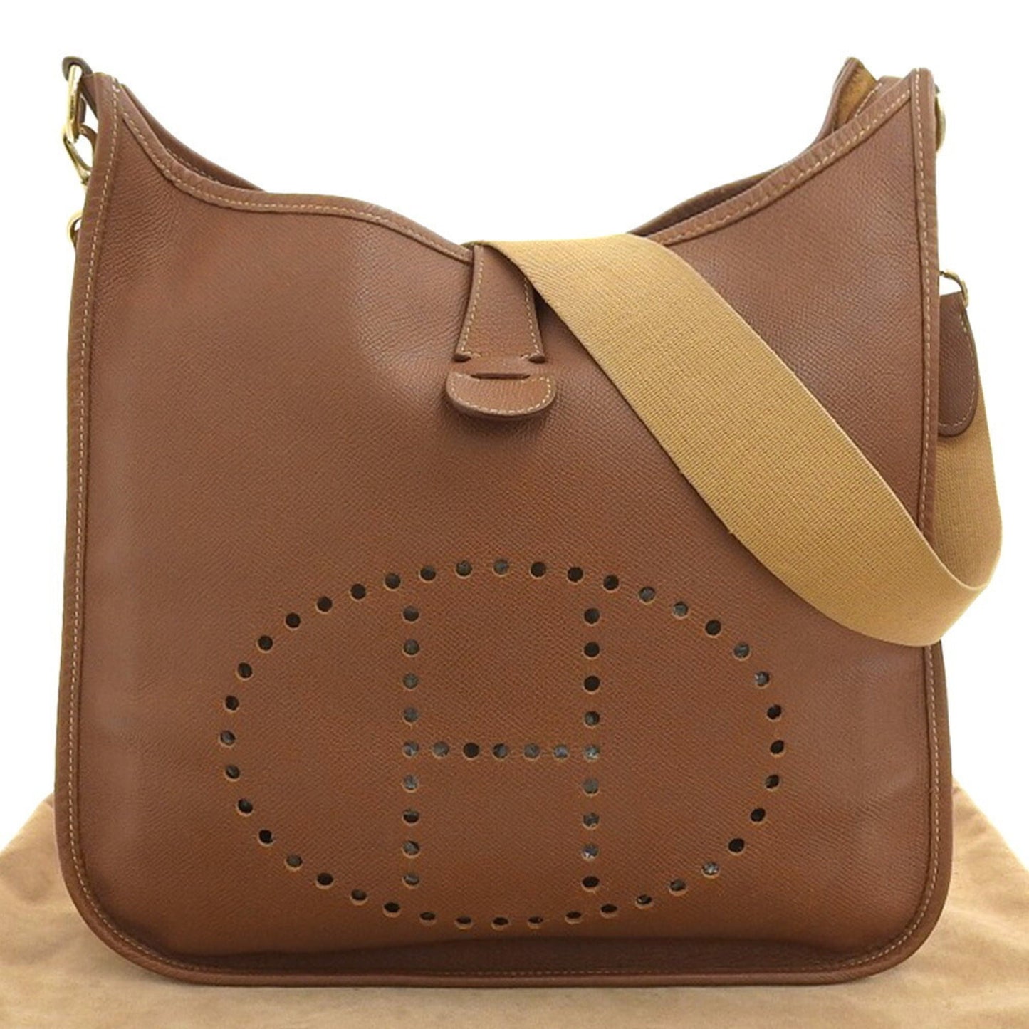 Hermes Brown Courchevel Leather Shoulder Bag ( )