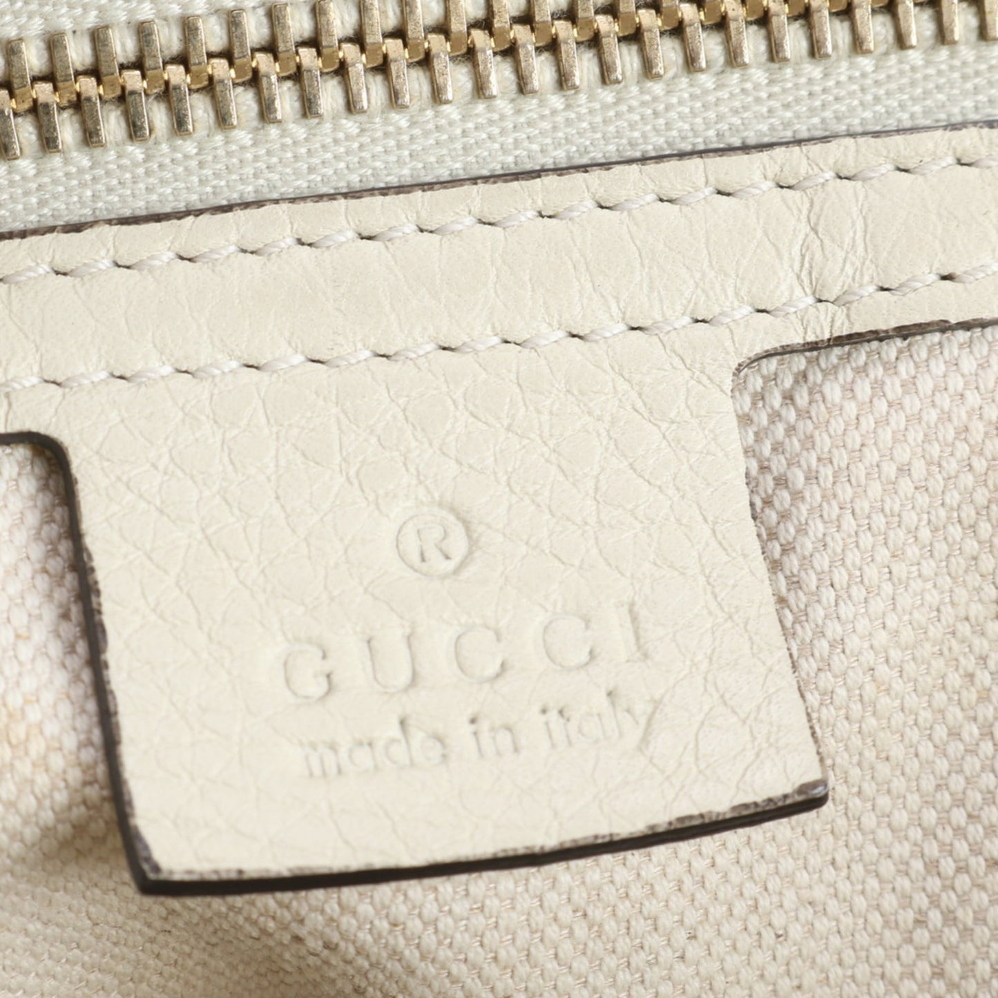 Gucci Ivory Leather Tote Bag ( )