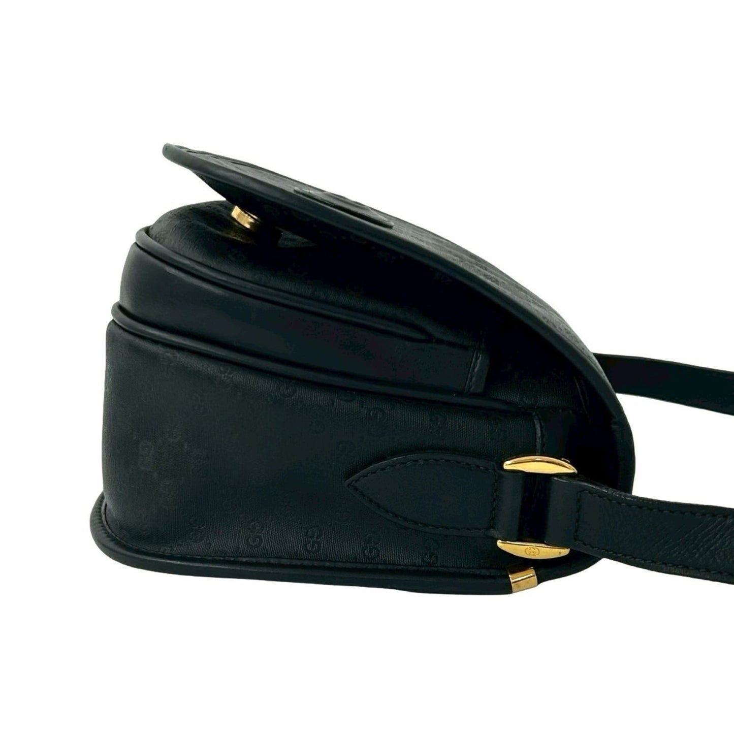 Gucci Black Leather Pvc Pochette Shoulder Bag ( )