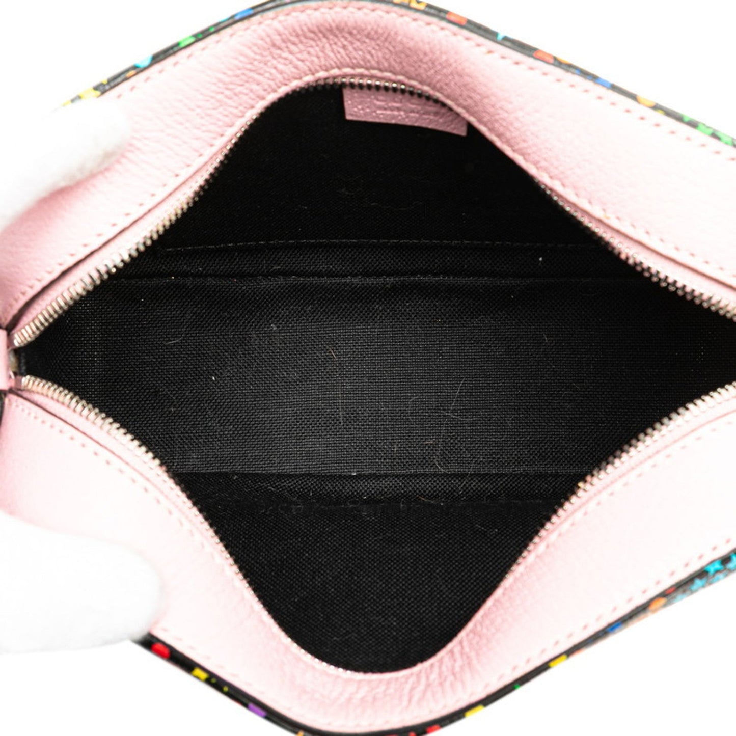 Gucci Black Multi-Color Pink Pvc Leather Shoulder Bag ( )