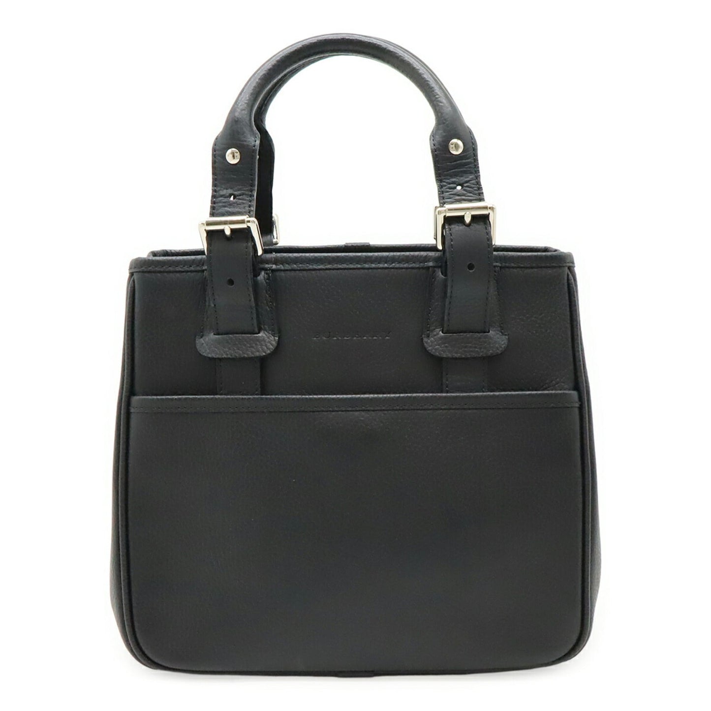 Burberry Black Leather Handbag Tote Bag ( )