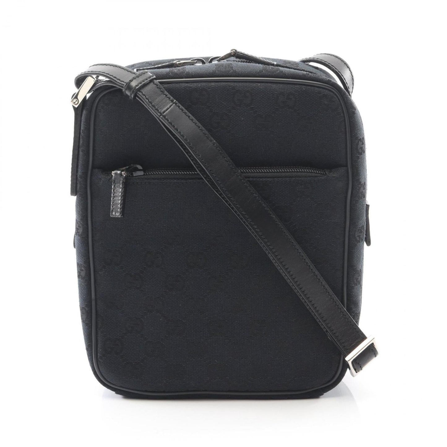 Gucci Black Canvas Leather Shoulder Bag ( )