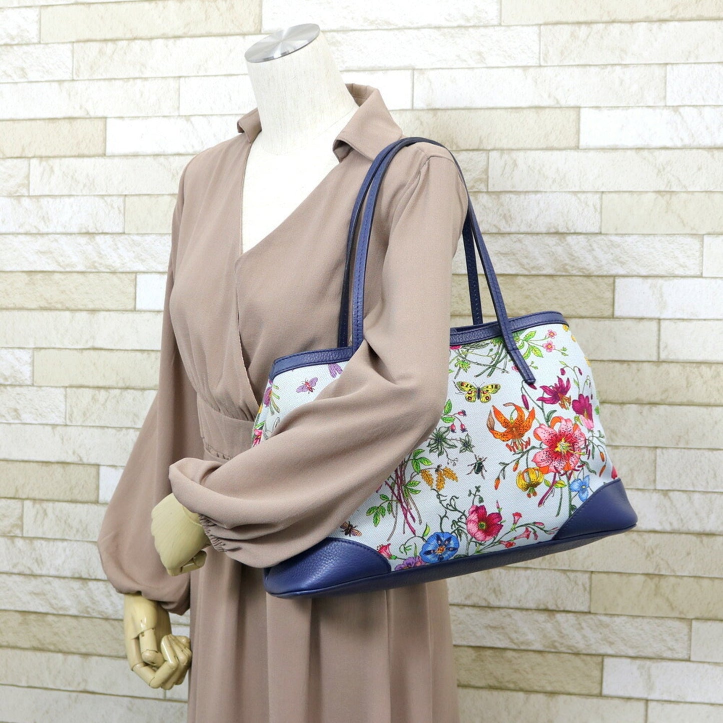 Gucci Flora Blue Canvas Tote