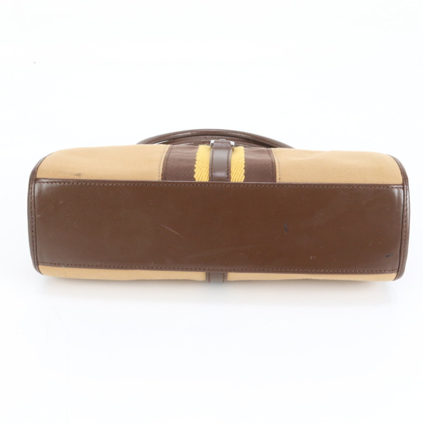 Gucci Brown Leather Canvas Shoulder Bag ( )