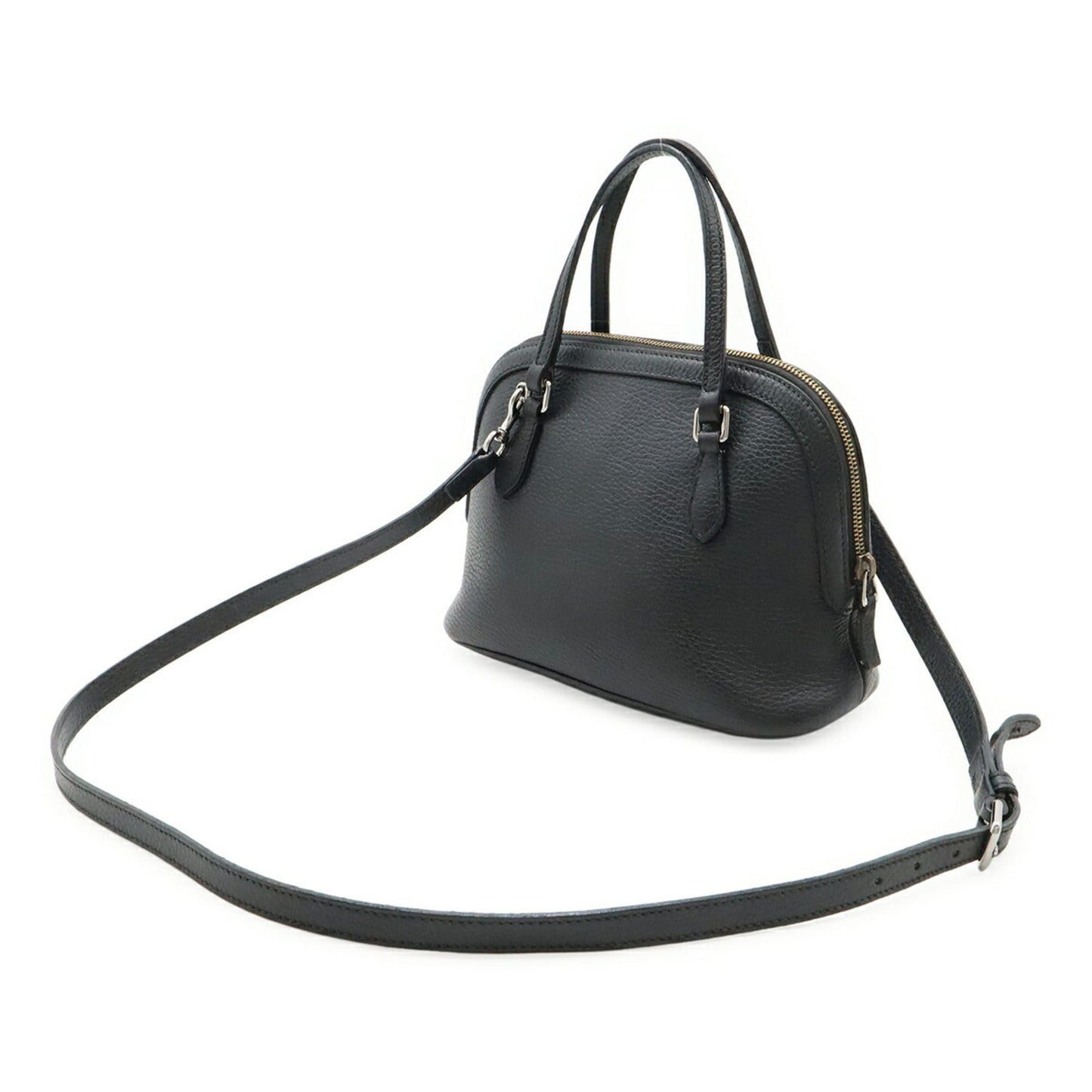 Gucci Black Leather Handbag Shoulder Bag ( )