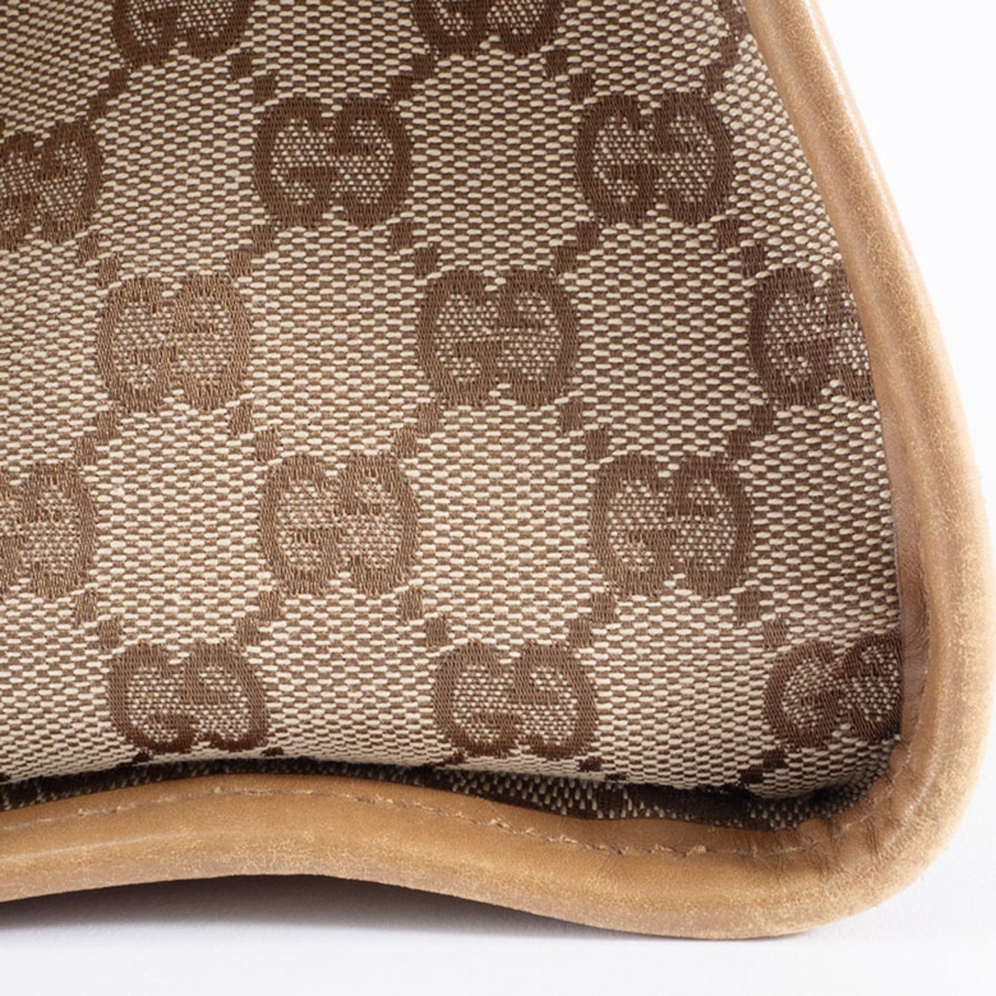 Gucci Gg Canvas Beige Brown Gg Canvas Leather Shoulder Bag ( )