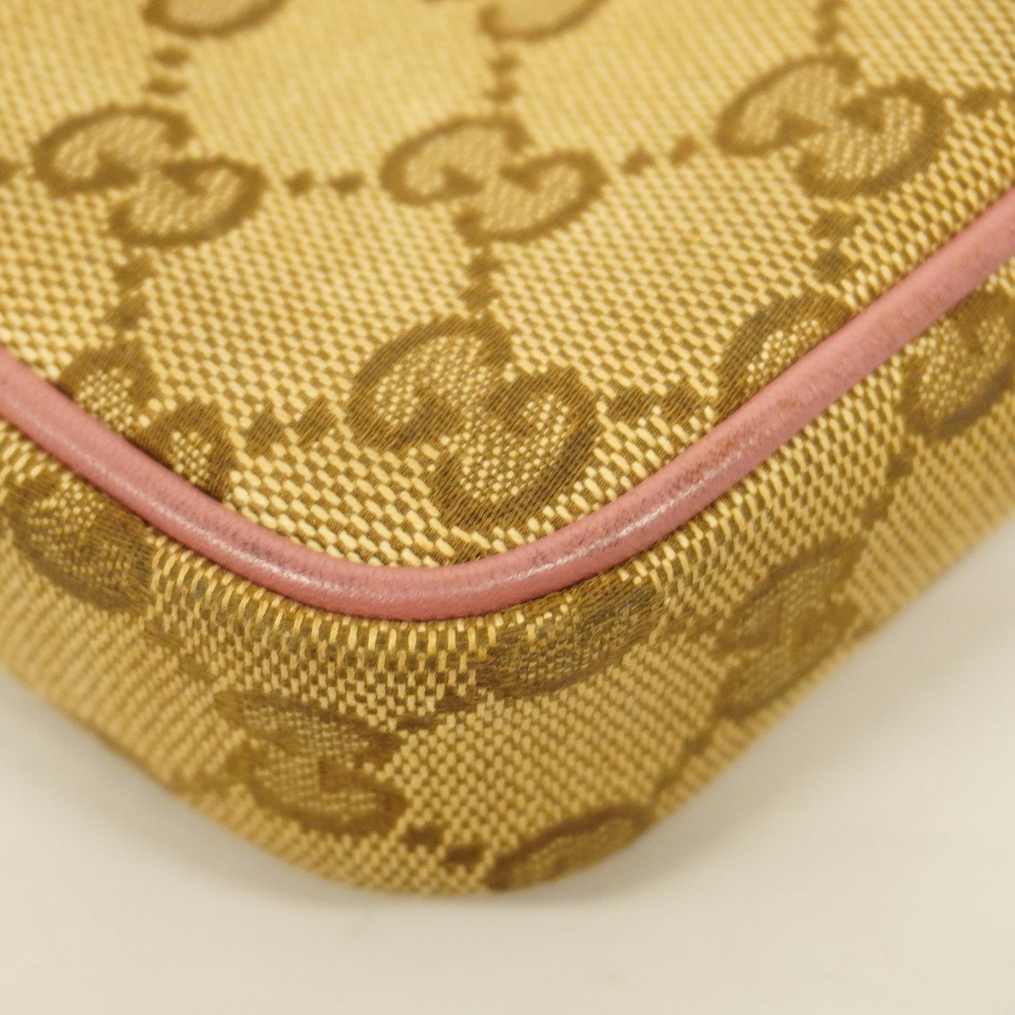 GUCCI Auth  Pouch 548393 Women's GG Canvas,Leather Beige,Pink