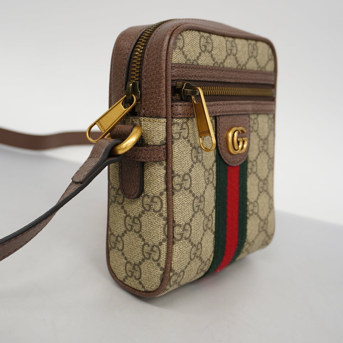 GUCCI Auth  Ophidia 598127 Women's GG Supreme,Leather Beige,Brown
