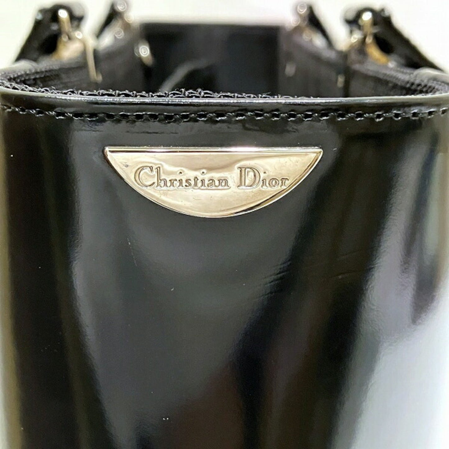 Christian Dior Black Canvas Pouch Shoulder Bag Tote Bag ()