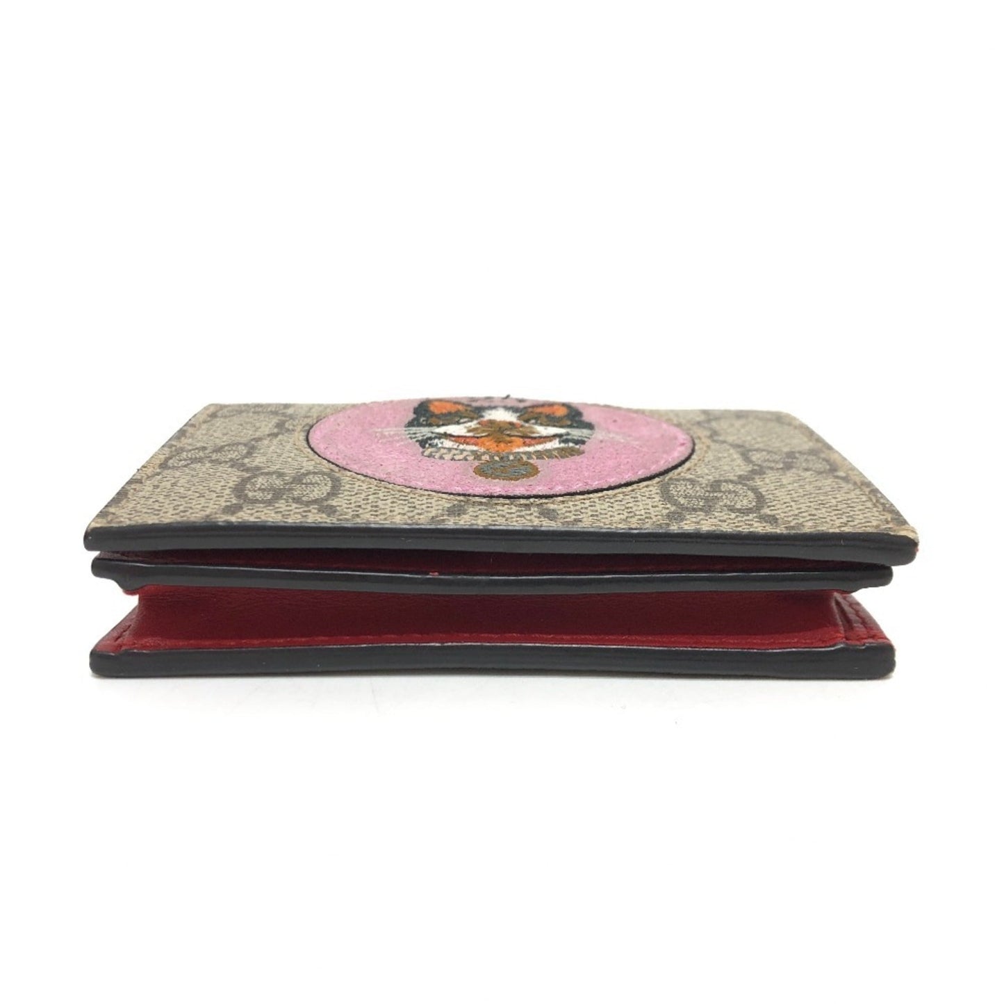 Gucci Beige Red Color Gg Supreme Canvas Wallet (Bi-Fold) ( )