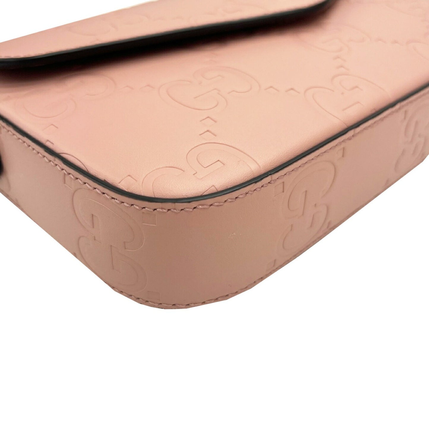 Gucci Pink Gg Leather Shoulder Bag ( )