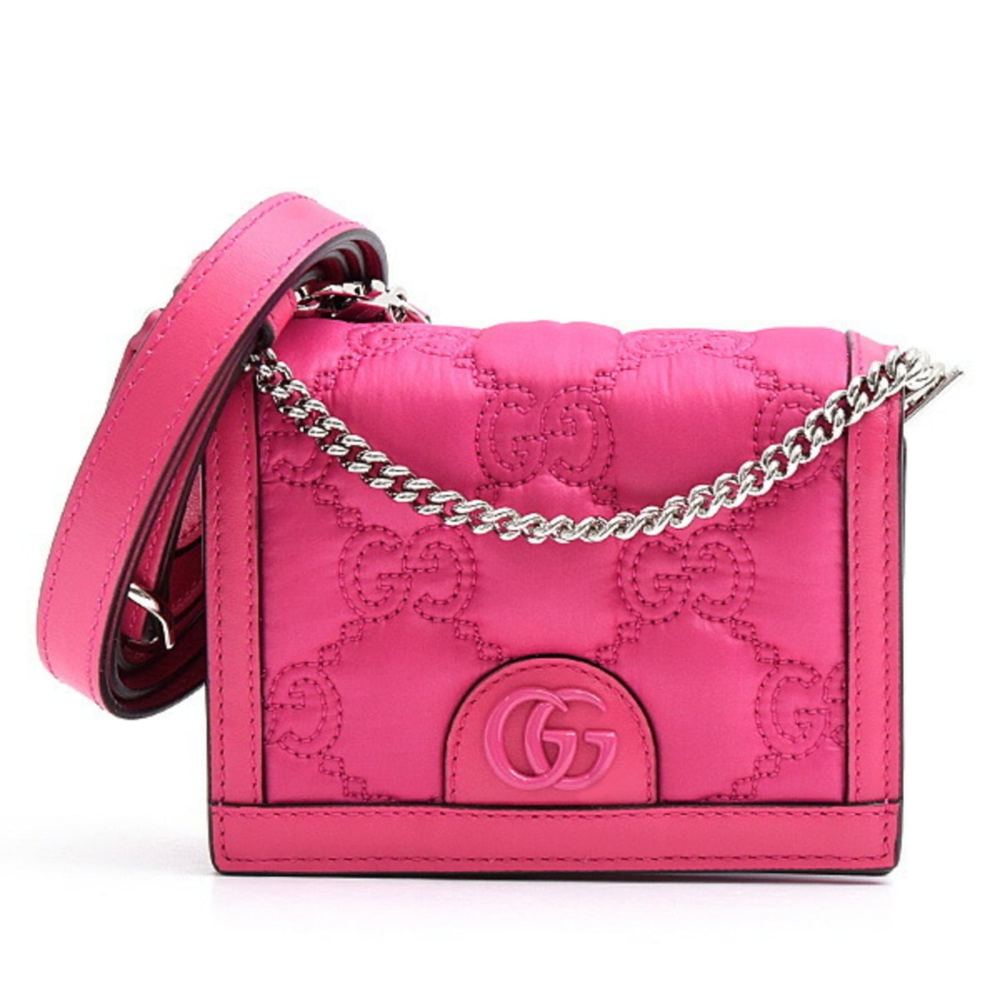 Gucci Pink Nylon Leather Shoulder Bag ( )