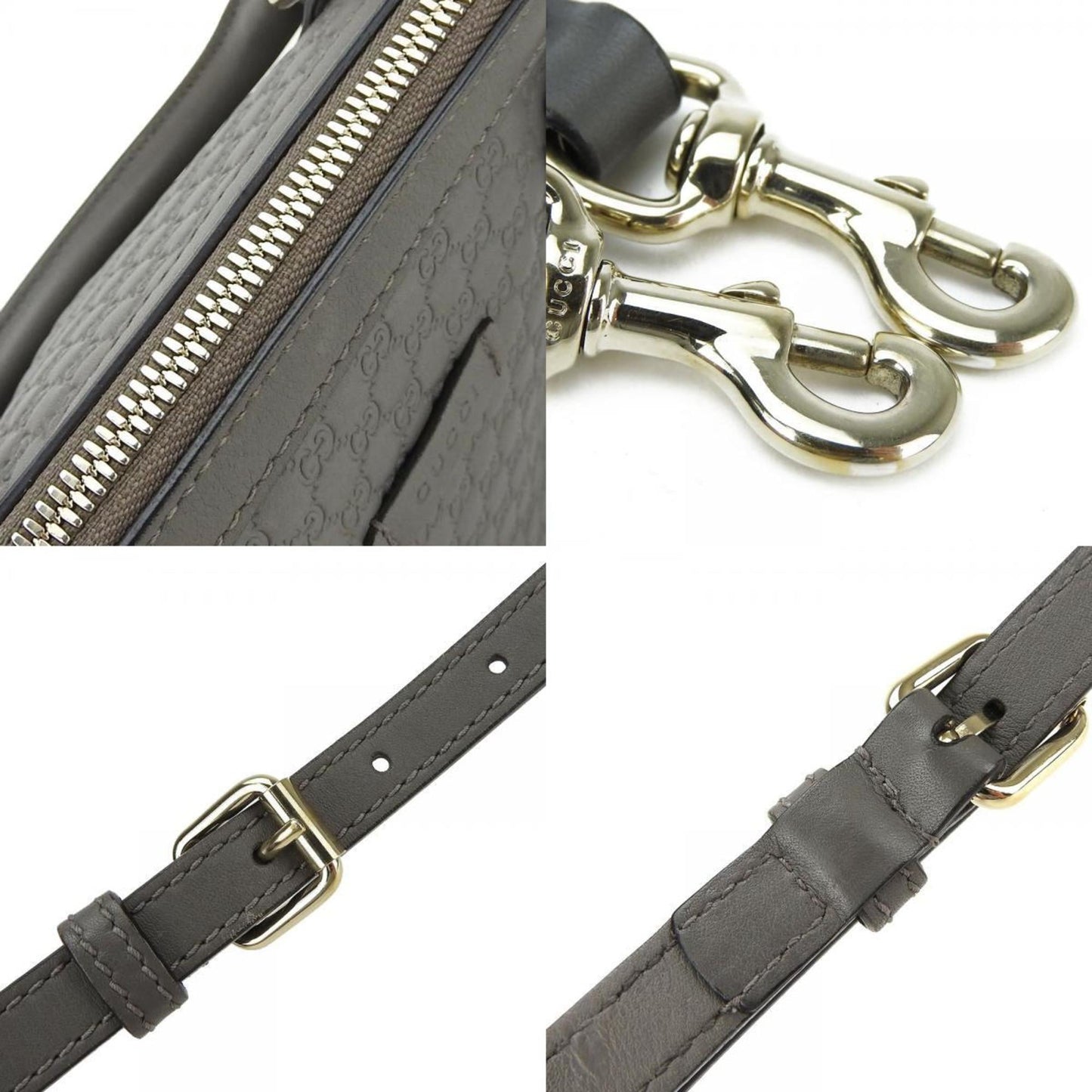 Gucci Gray Leather Handbag Shoulder Bag ( )
