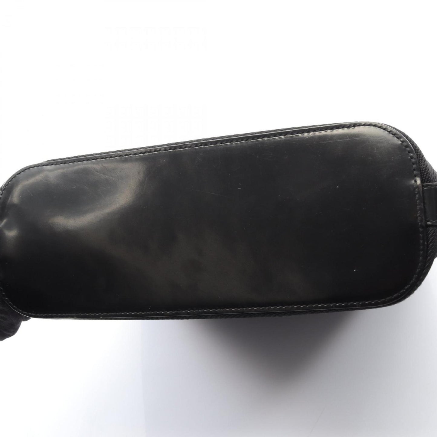 Gucci Black Leather Nylon Canvas Handbag ( )