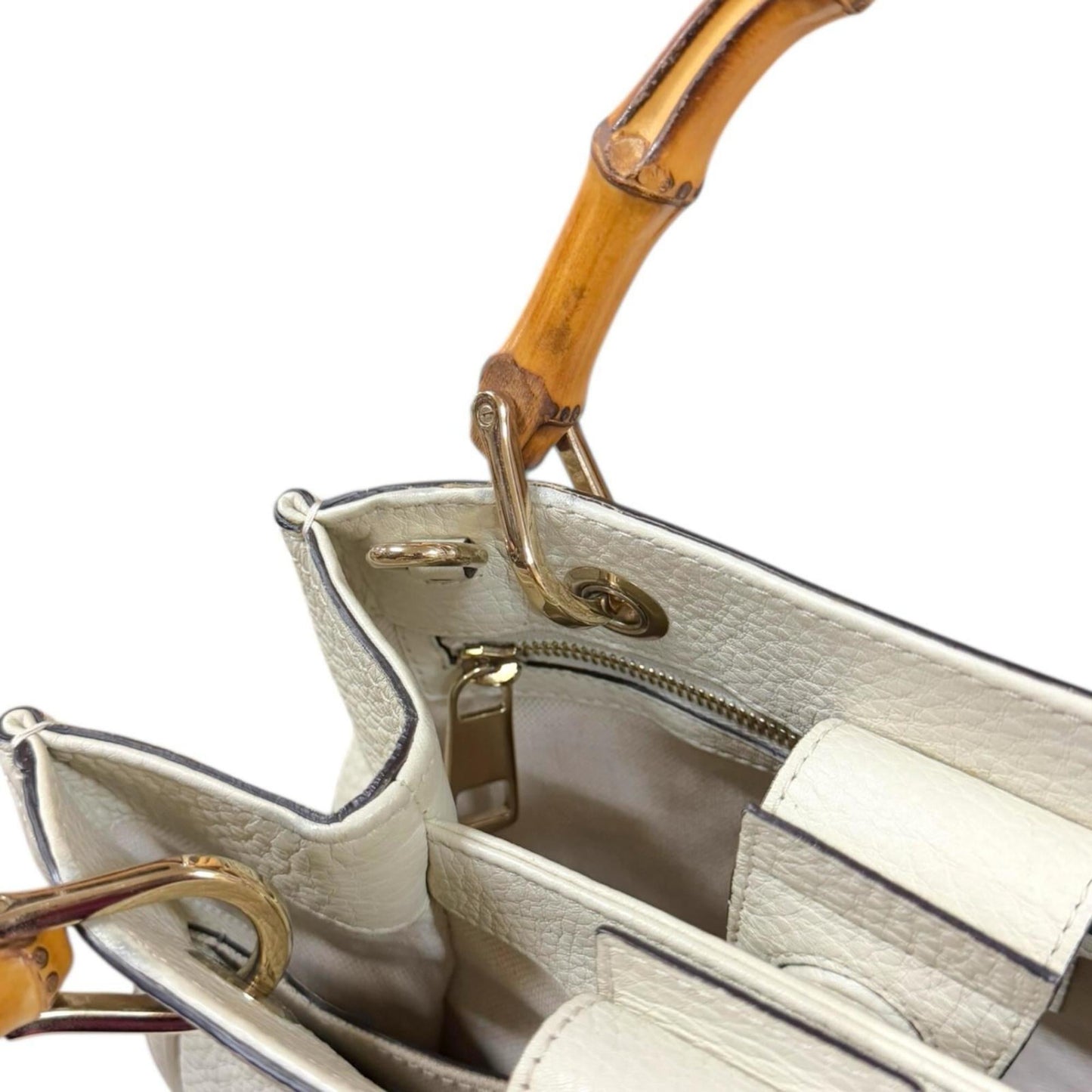Gucci Ivory White Bamboo Shoulder Bag ( )