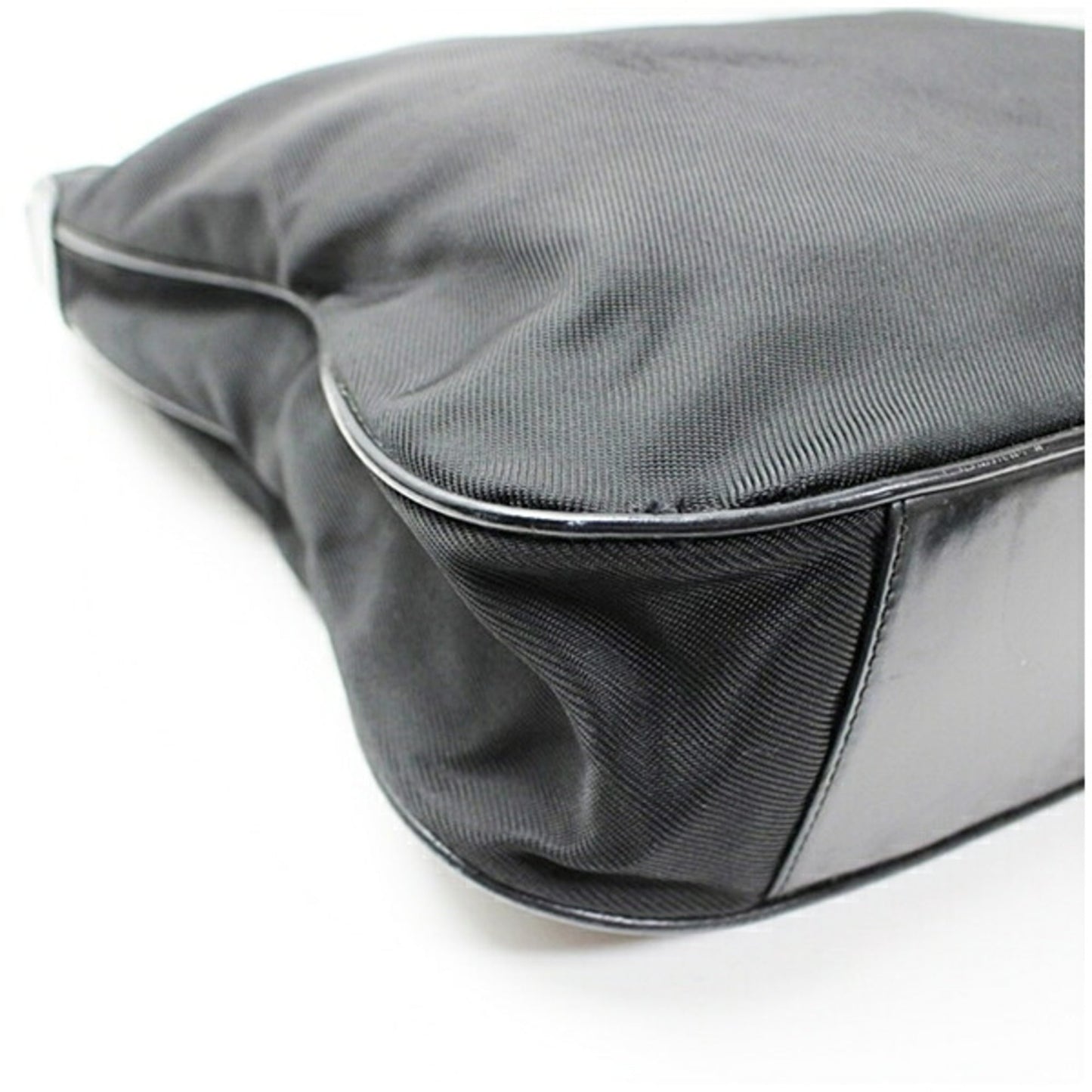 Gucci Black Dark Brown Nylon Handbag Shoulder Bag ( )