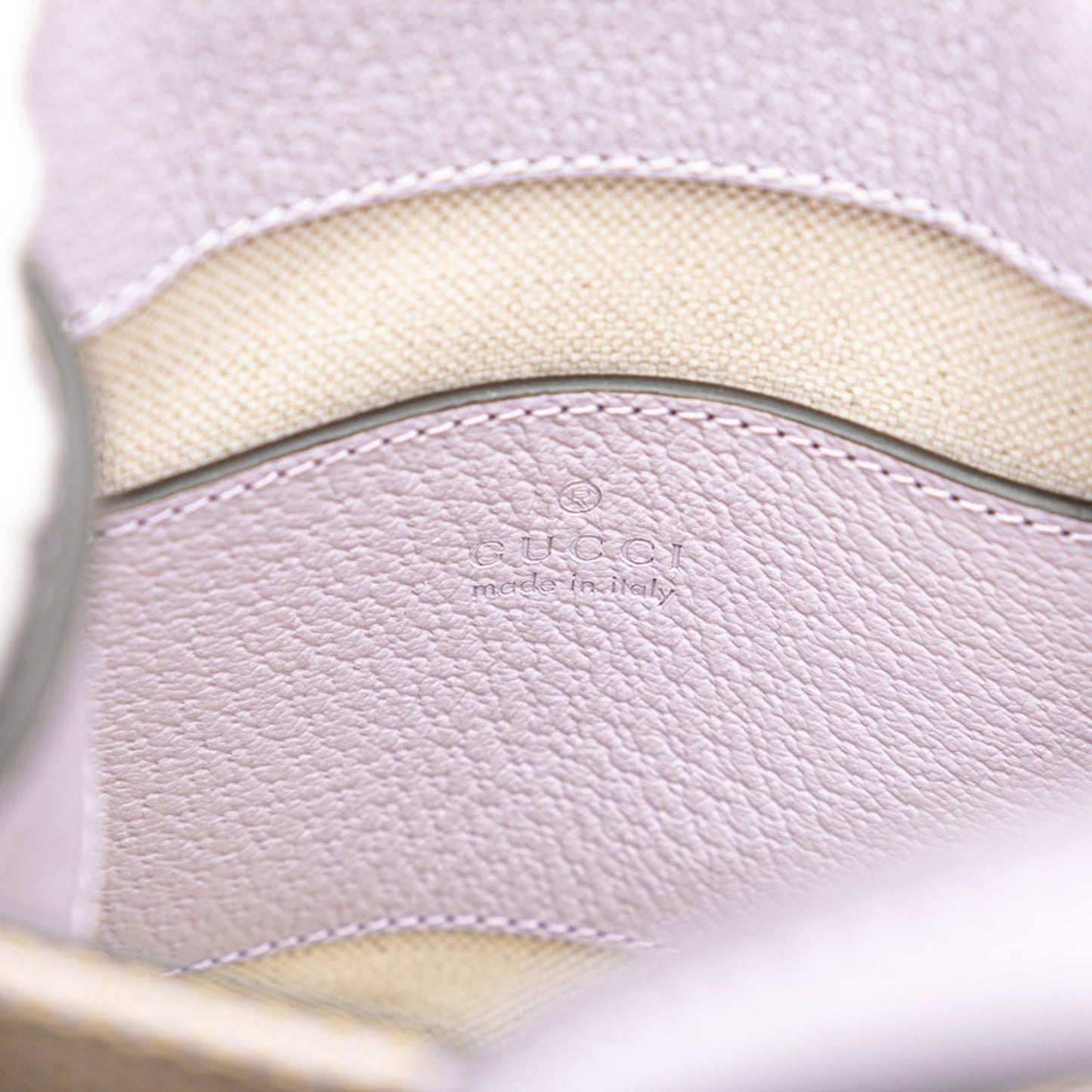Gucci Beige Purple Canvas Leather Handbag Shoulder Bag ( )