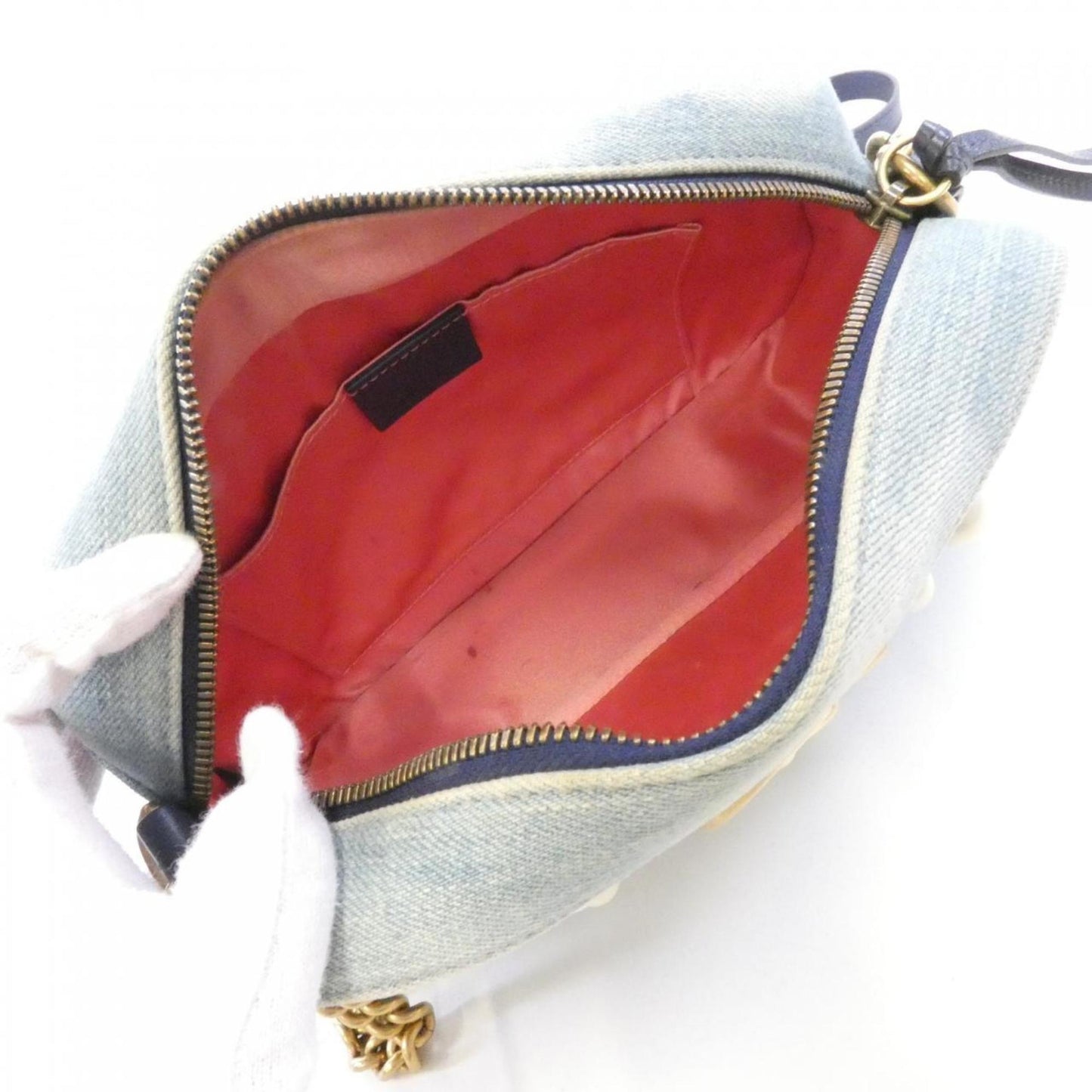 Gucci Blue Denim Shoulder Bag ( )