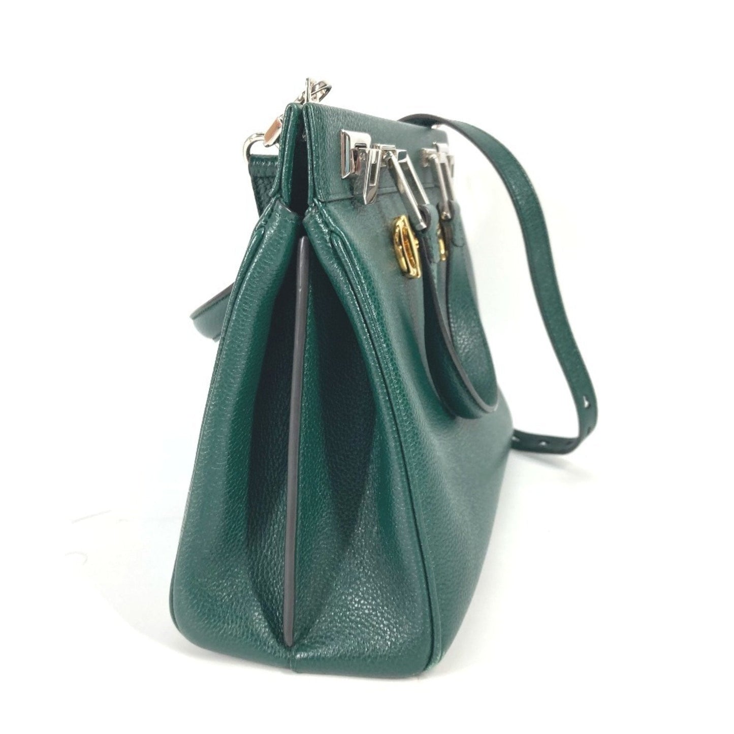 Gucci Green Leather Handbag Shoulder Bag ( )