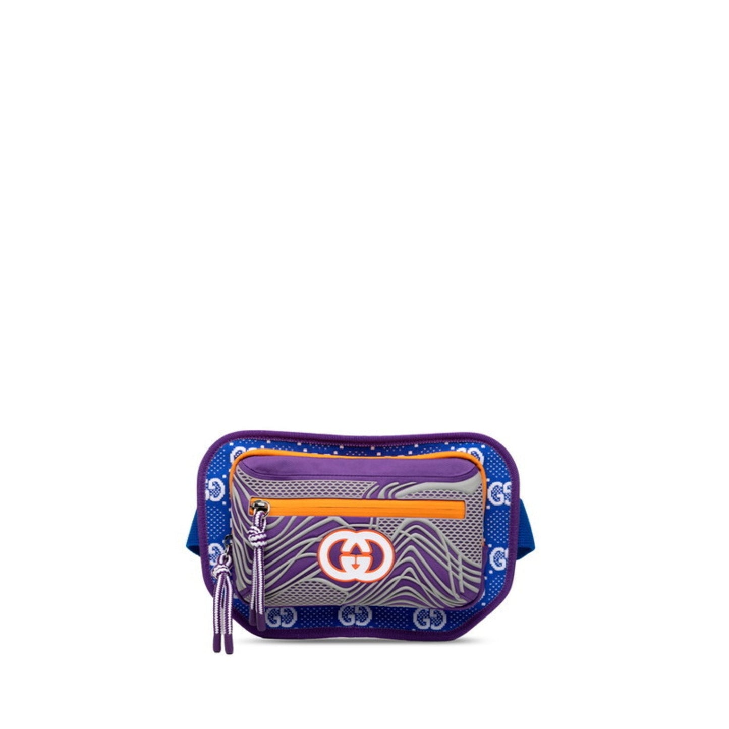 Gucci Blue Orange Purple Nylon Rubber Sling Bag ( )