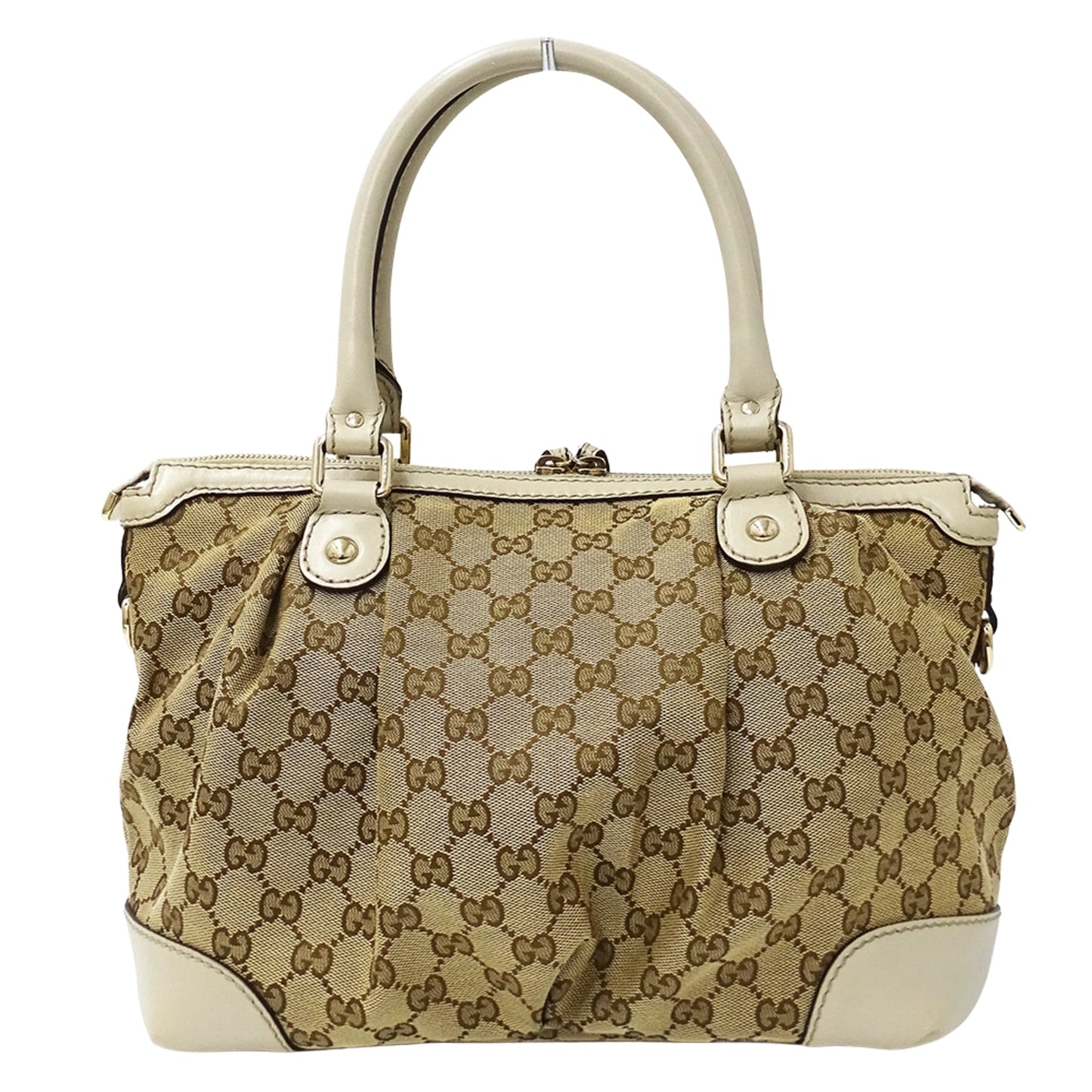 Gucci Gg Canvas Beige Brown Gg Canvas Handbag Shoulder Bag ( )