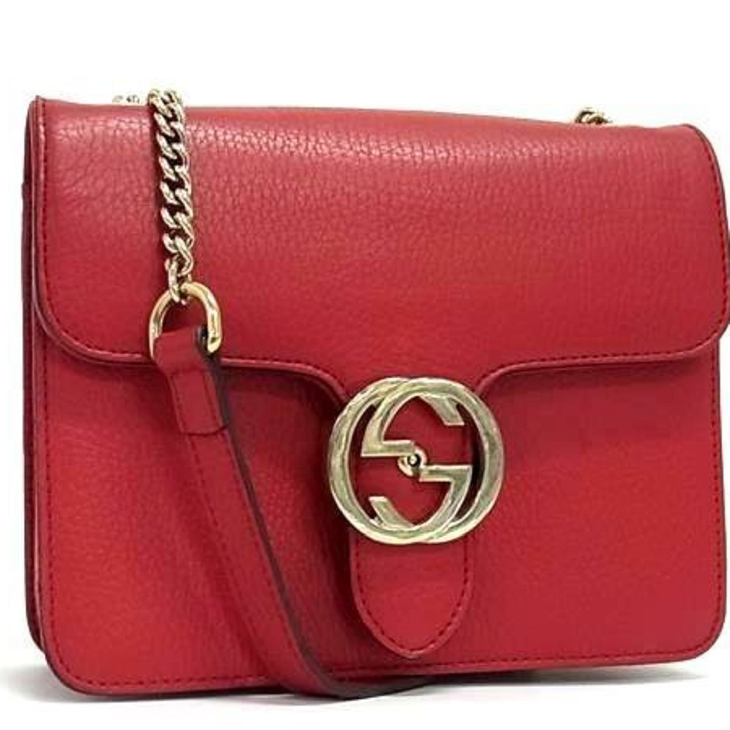 Gucci Red Color Leather Shoulder Bag ( )
