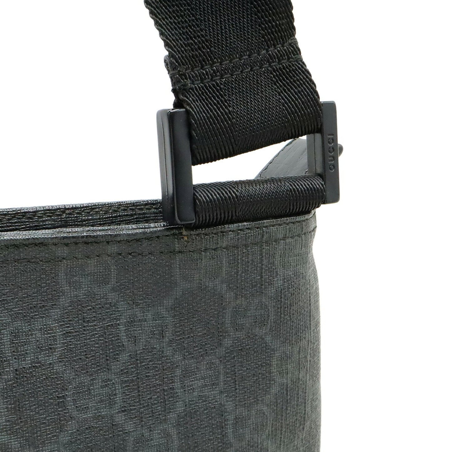Gucci Gg Plus Black Gray Gg Supreme Leather Shoulder Bag ( )