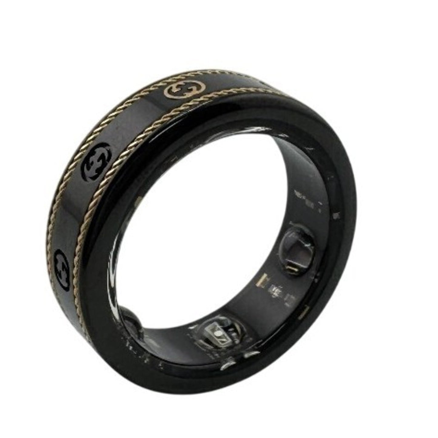 Gucci Gold Black Titanium Band Ring ( )