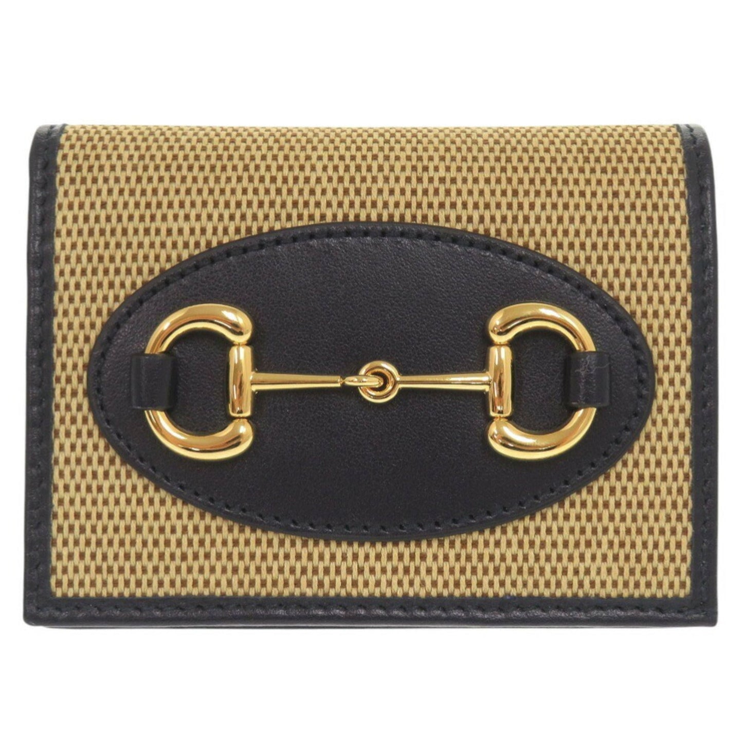 Gucci Beige Navy Canvas Leather Wallet (Bi-Fold) ( )