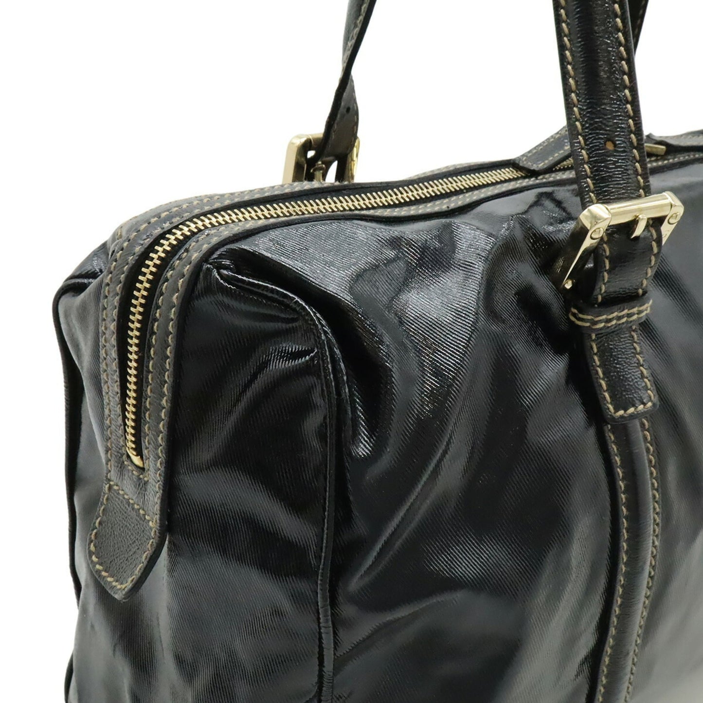 Gucci Black Coated Canvas Handbag ( )