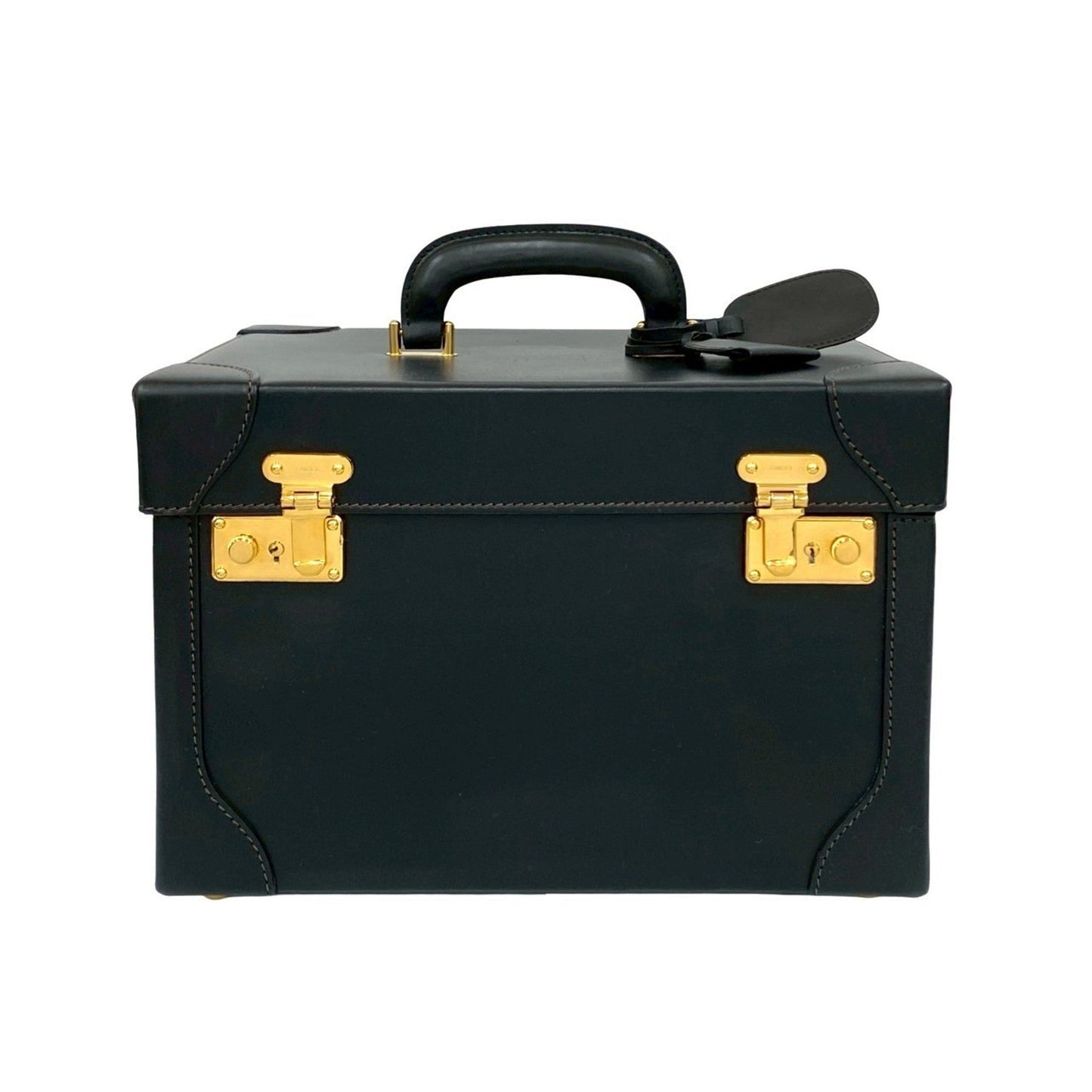 Gucci Black Leather Handbag Vanity Bag ( )