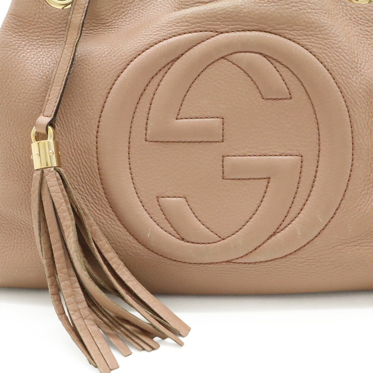 Gucci Pink Leather Shoulder Bag Tote Bag ( )