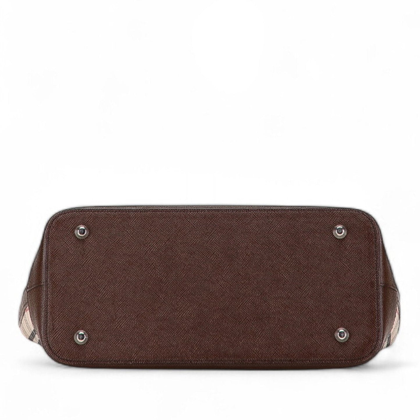 Burberry Beige Brown Canvas Leather Tote Bag ( )