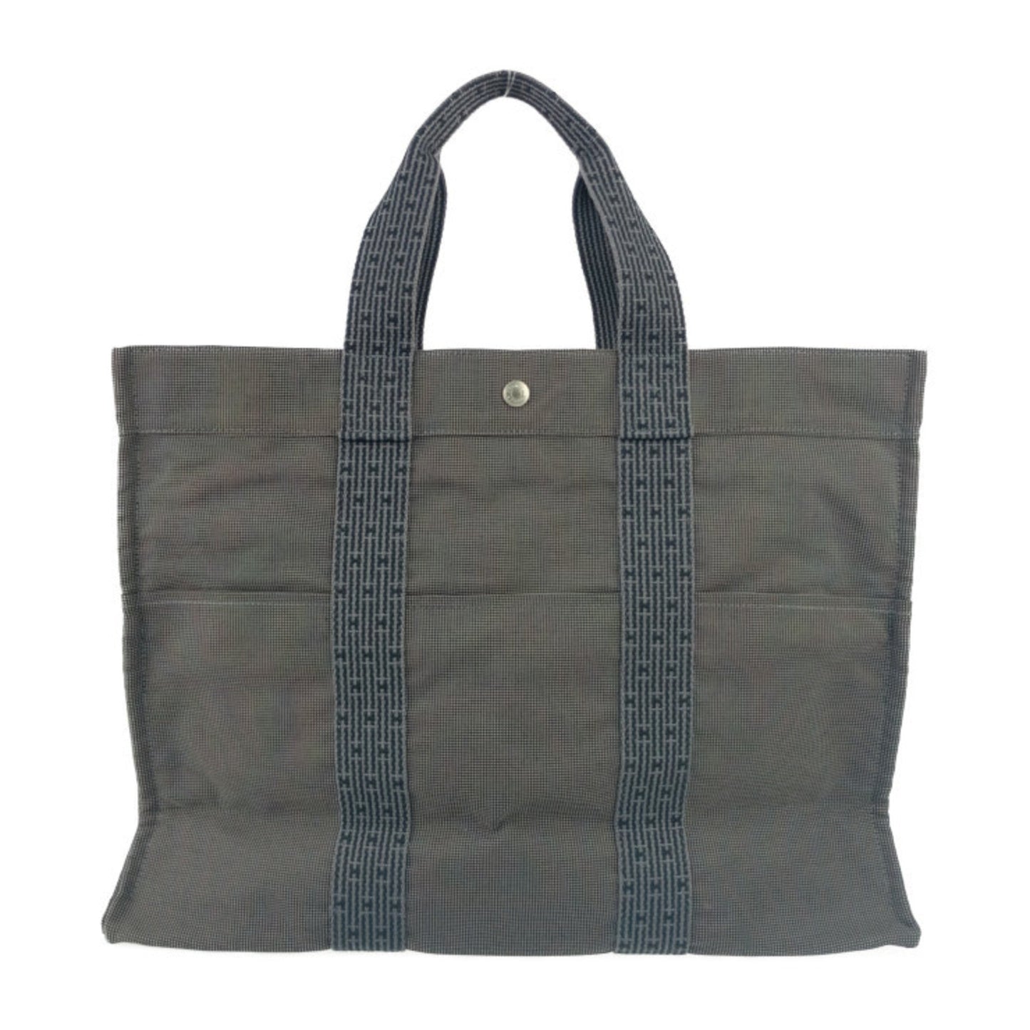 Hermes Her Line Gray Canvas Handbag Tote Bag ( )