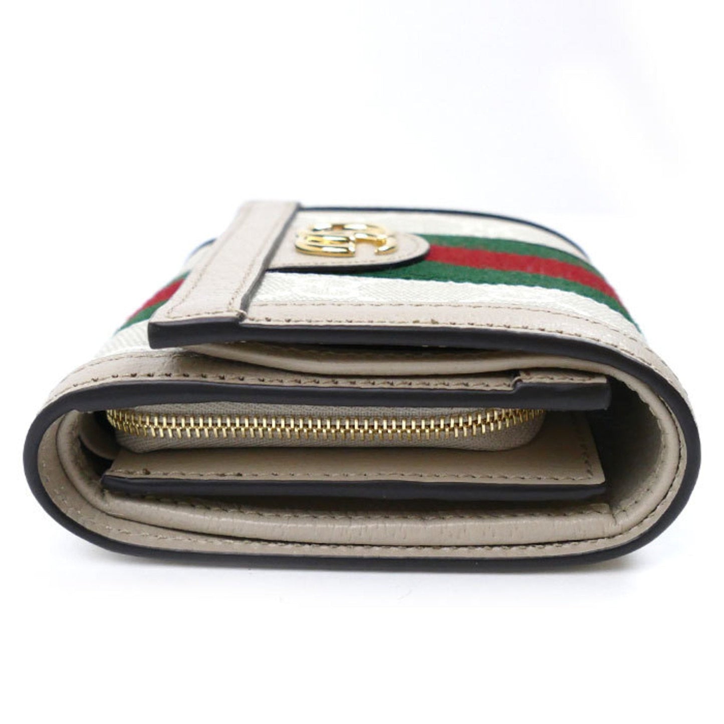 Gucci Beige White Gg Supreme Canvas Leather Wallet (Bi-Fold) ( )