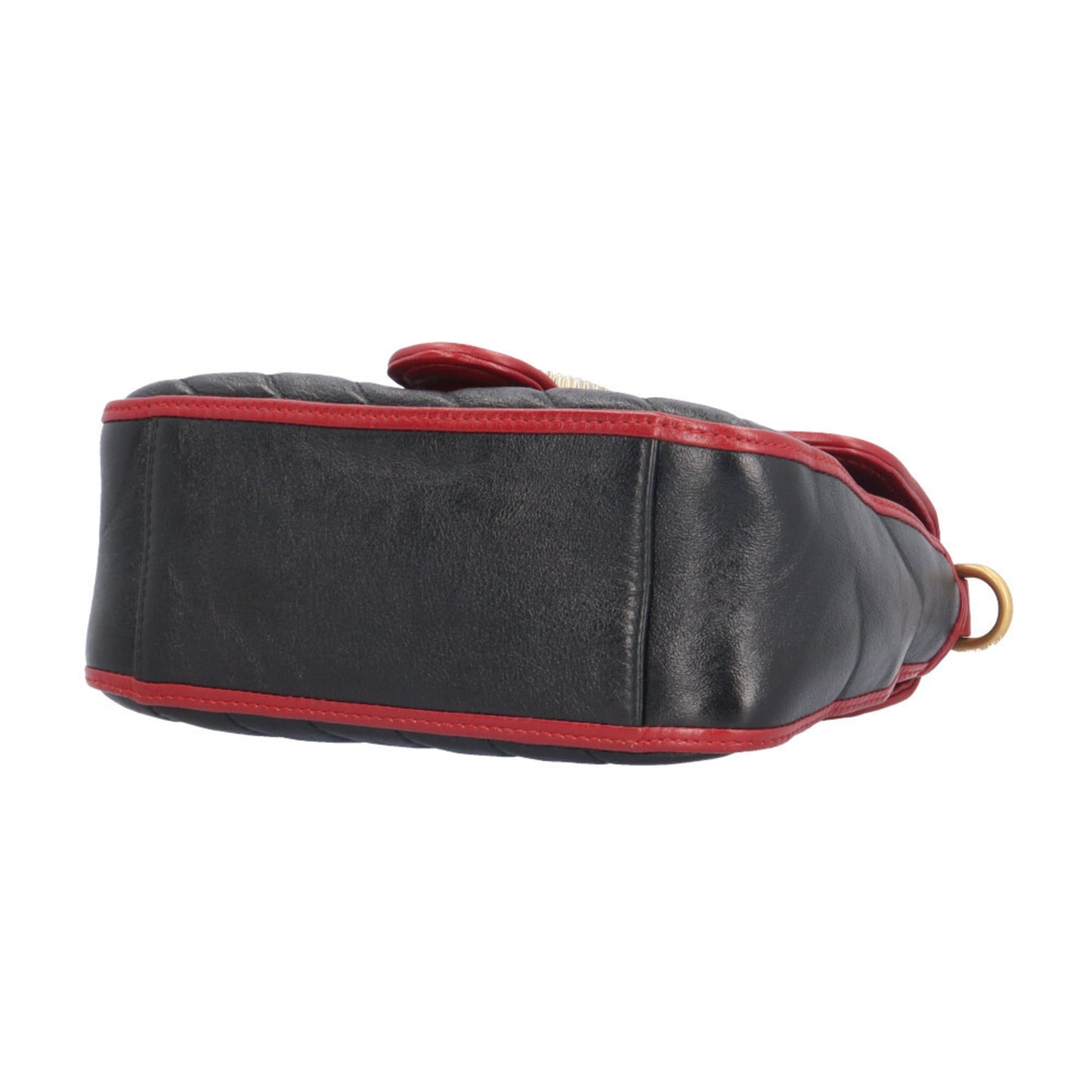 Gucci Gg Marmont Black Red Color Leather Shoulder Bag ( )