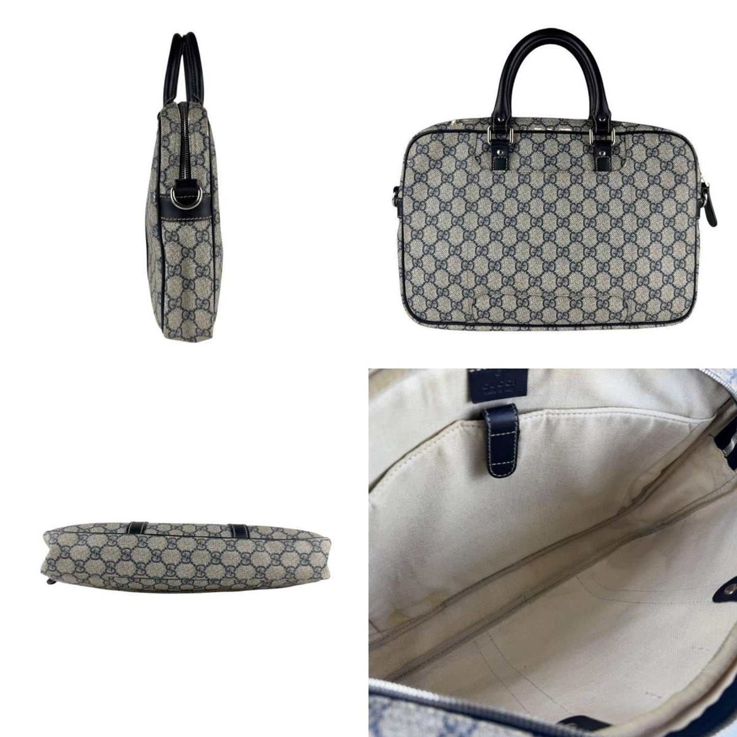 Gucci Navy Gg Supreme Handbag ( )