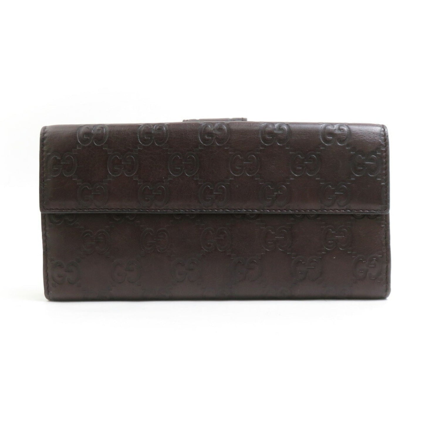 Gucci Dark Brown Leather Long Wallet (Bi-Fold) ( )