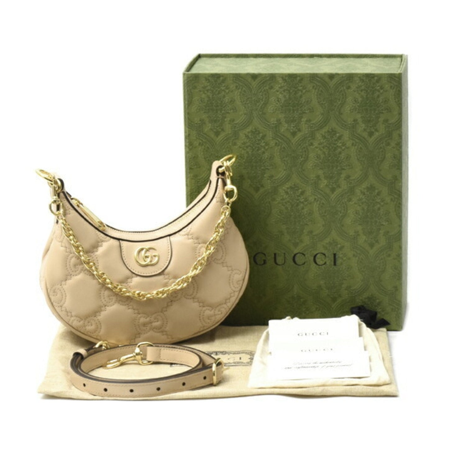 Gucci Beige Leather Handbag Shoulder Bag ( )